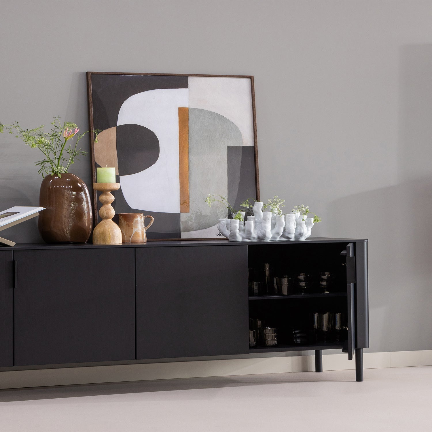 Woood | Dressoir Gunnar 200cm matzwart
