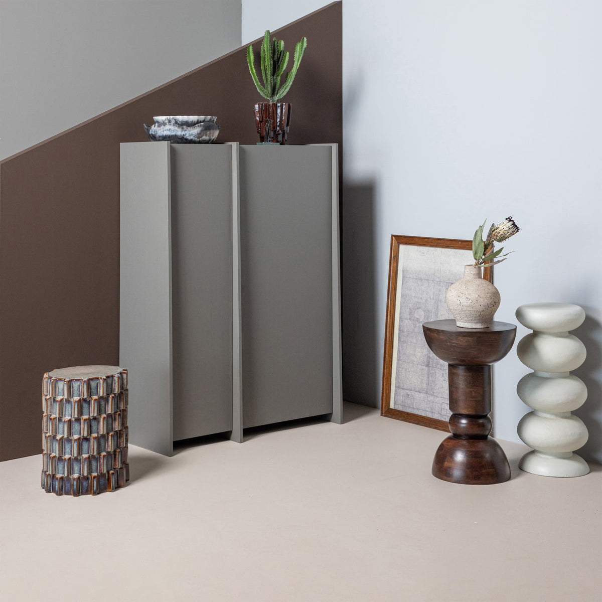 Woood | Bijzettafel Brilo metaal creme
