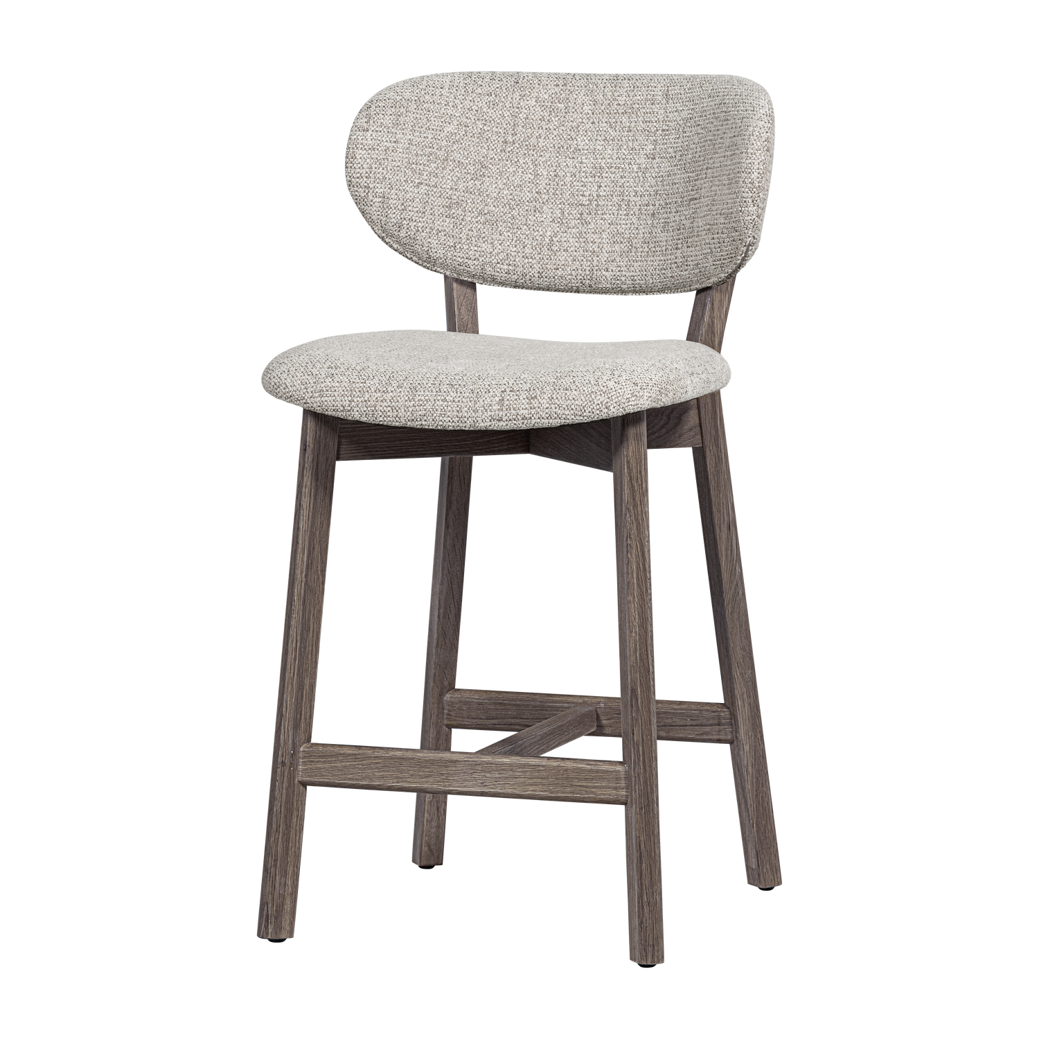 Woood | Barstoel Udar naturel met houten frame bruin