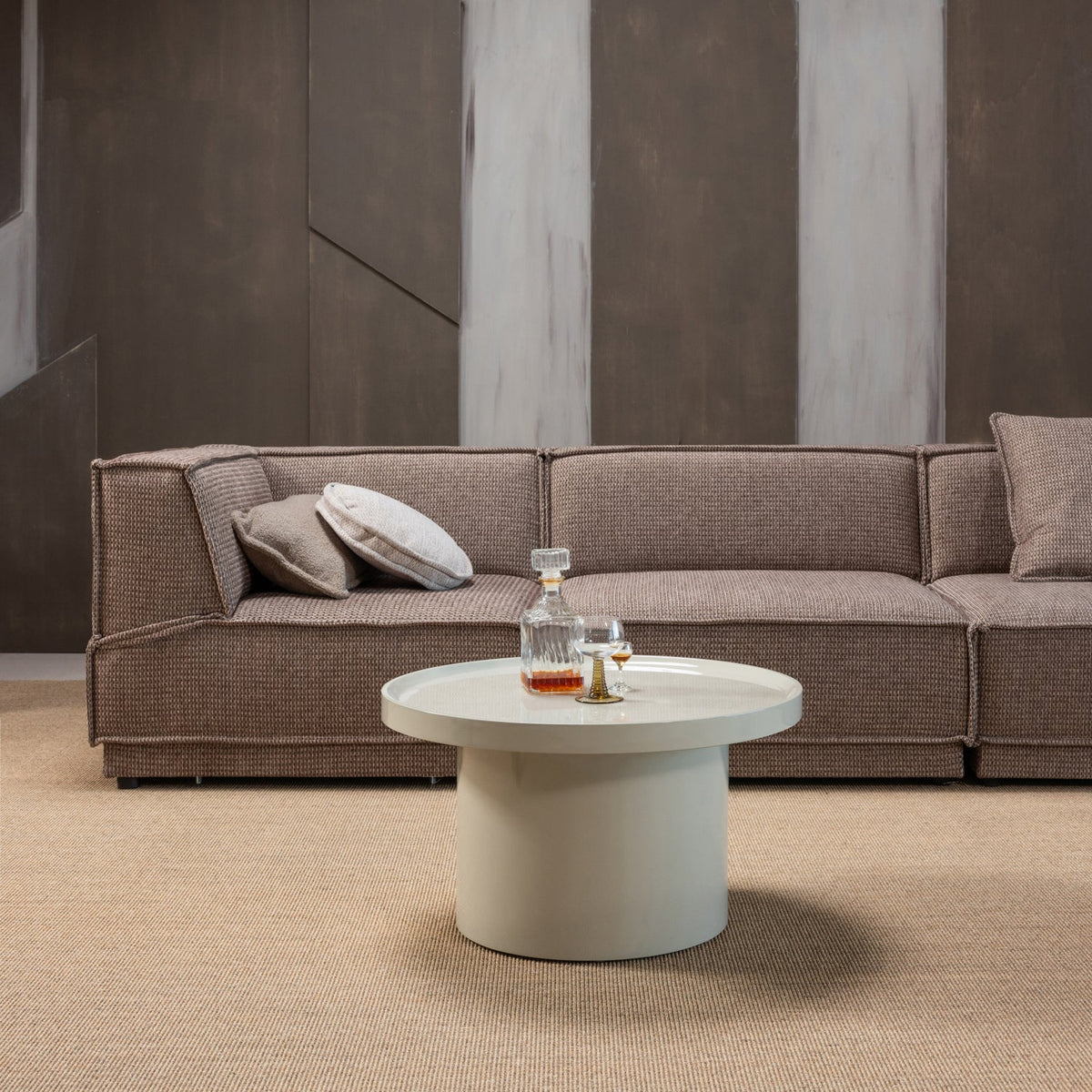 Woood | Bijzettafel Veluna 70cm hoogglans zand