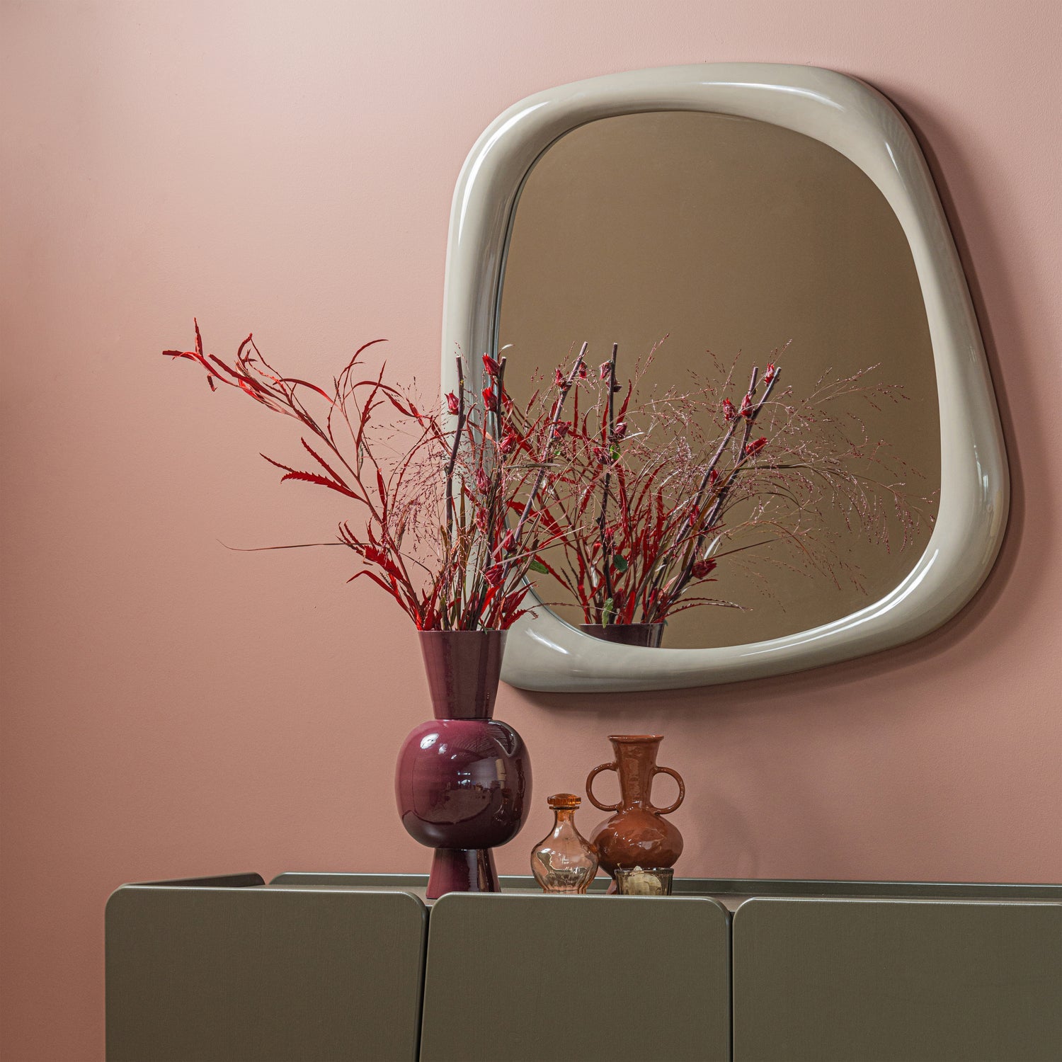 Woood | Spiegel Norea hout hoogglans zand 90cm