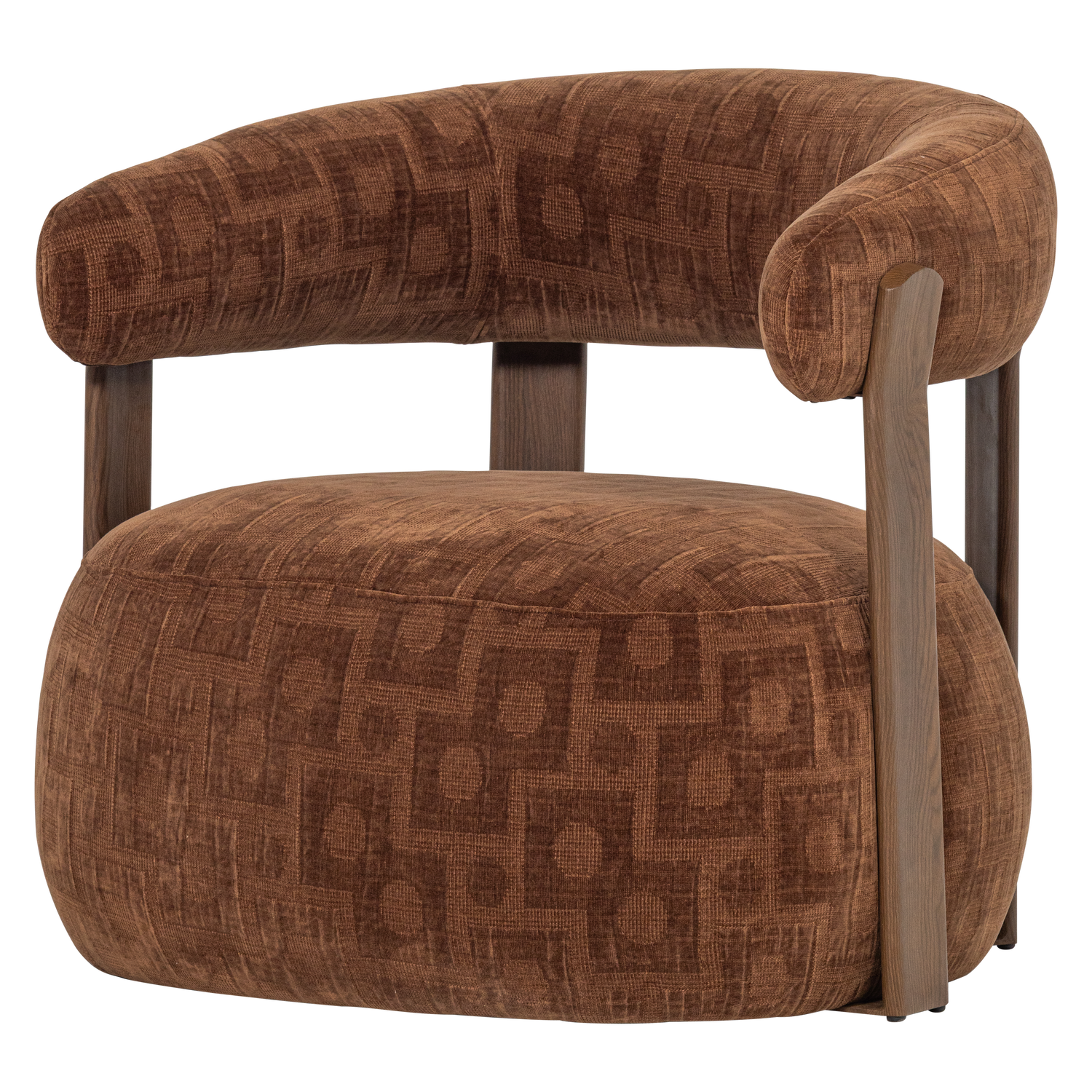 Woood | Fauteuil Foon 3d structuurstof bruin
