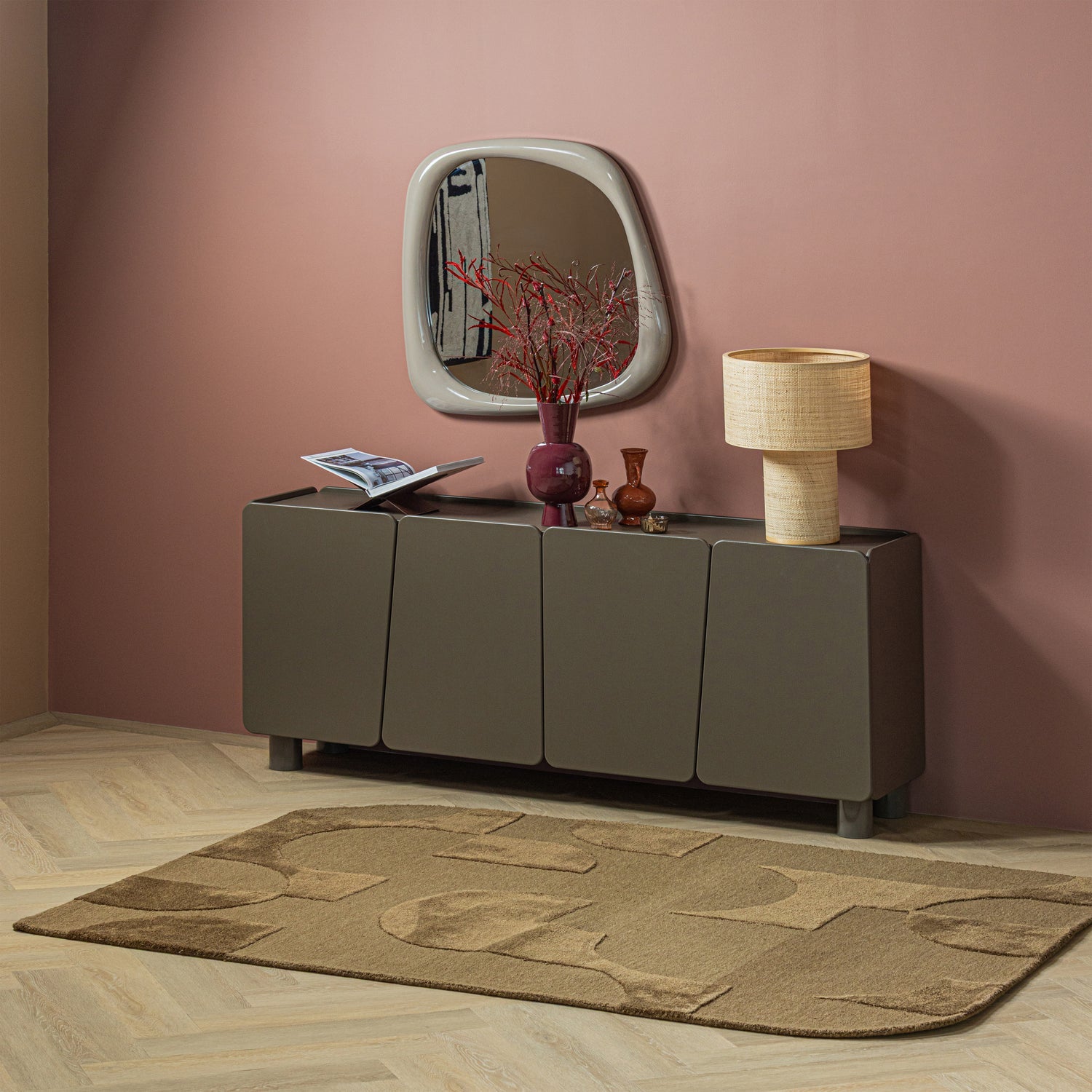 Woood | Vloerkleed Livo viscose/wol bruin