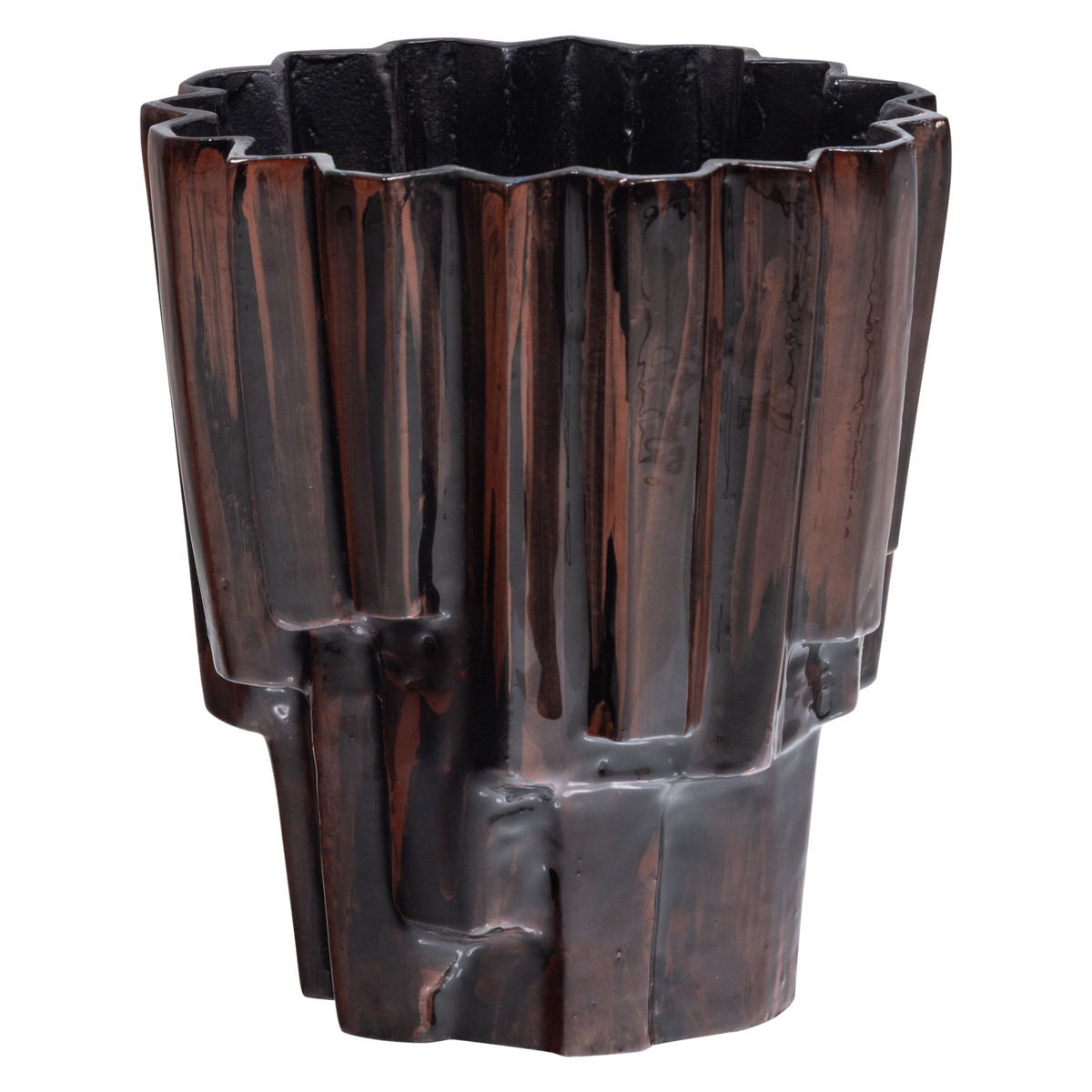 Woood | Pot Drava aluminium bruin