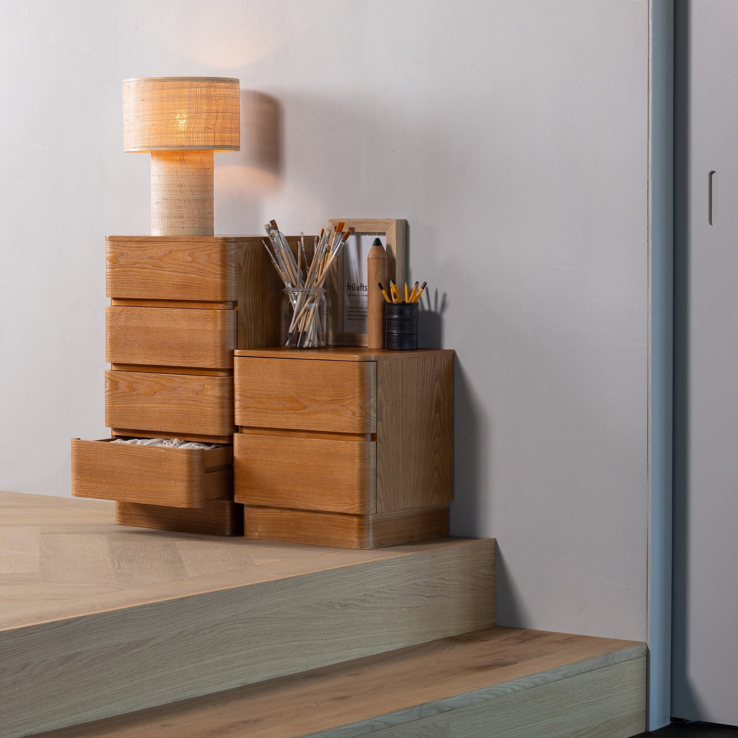 Woood | Tafellamp Syro raffia naturel