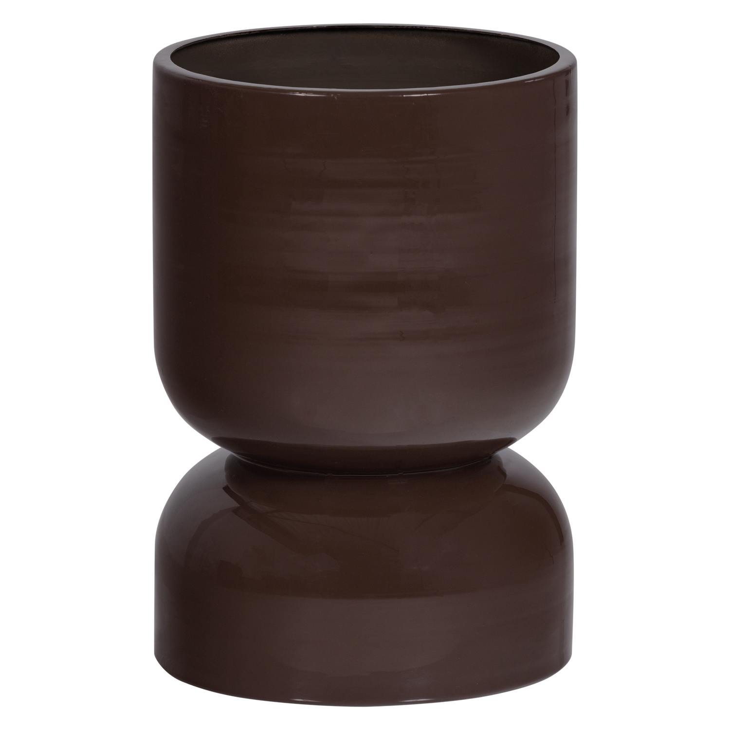 Woood | Pot Toval metaal hoogglans paars/bruin