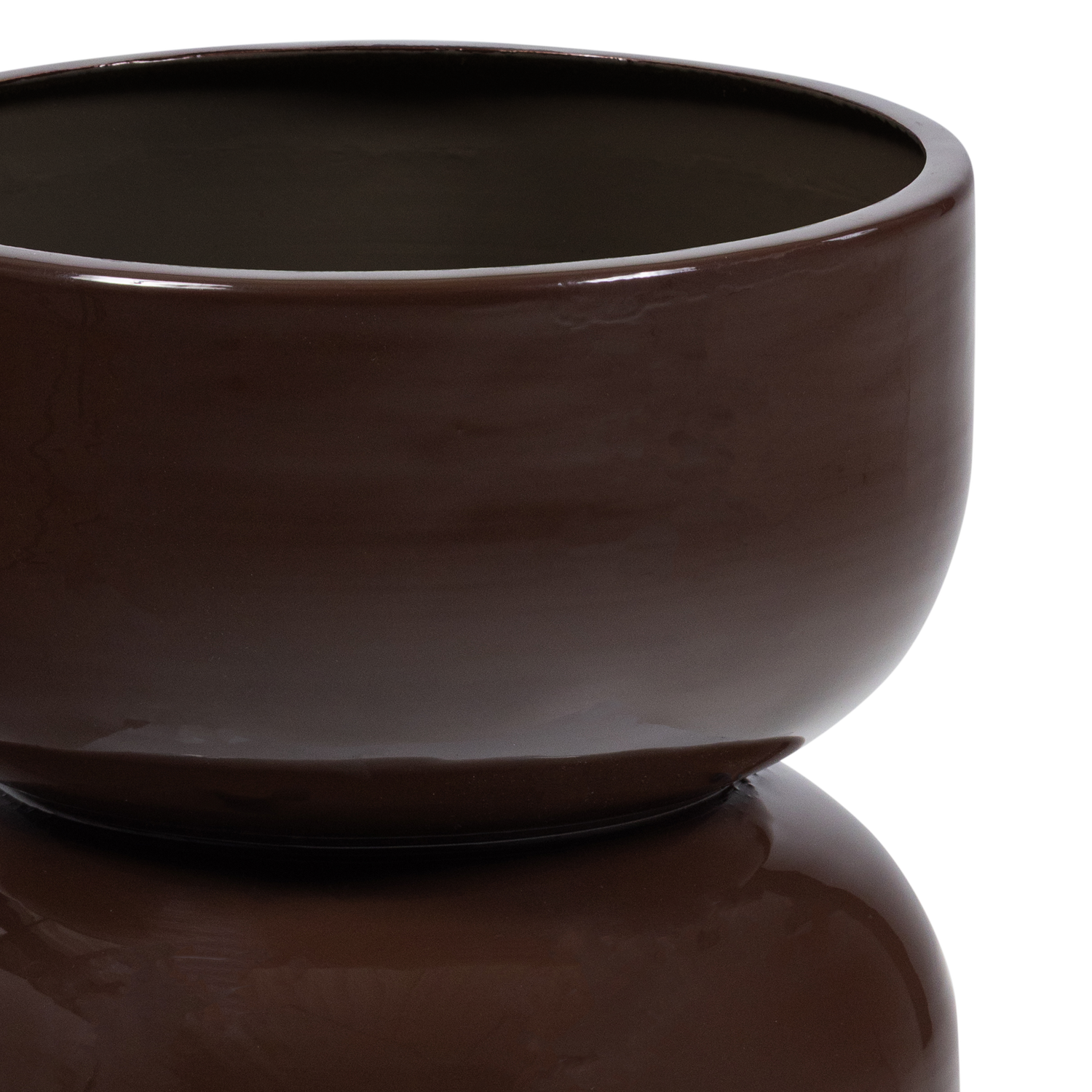 Woood | Pot Toval metaal hoogglans paars/bruin