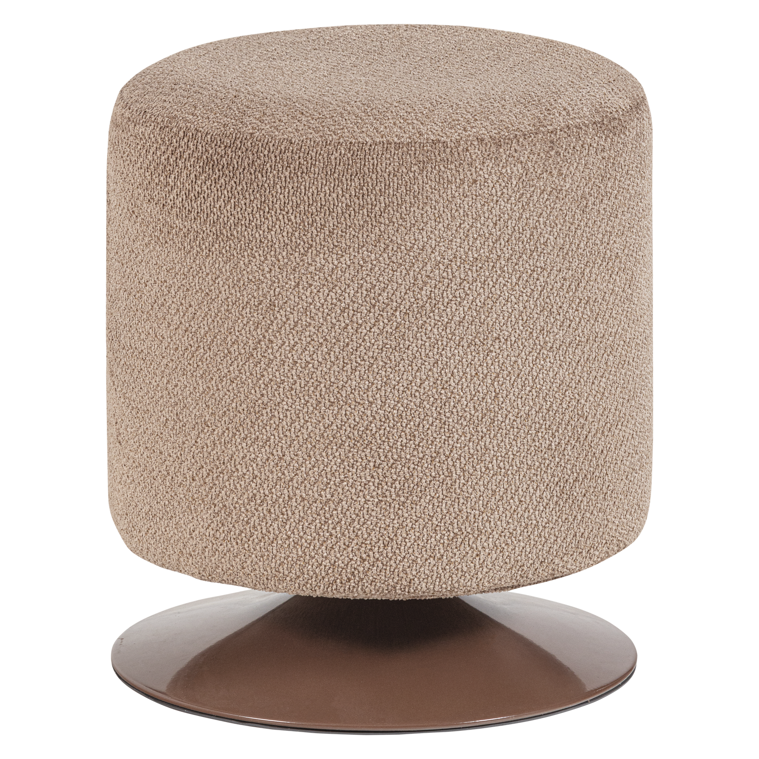 Woood | Poef Islen met draaivoet boucle bruin