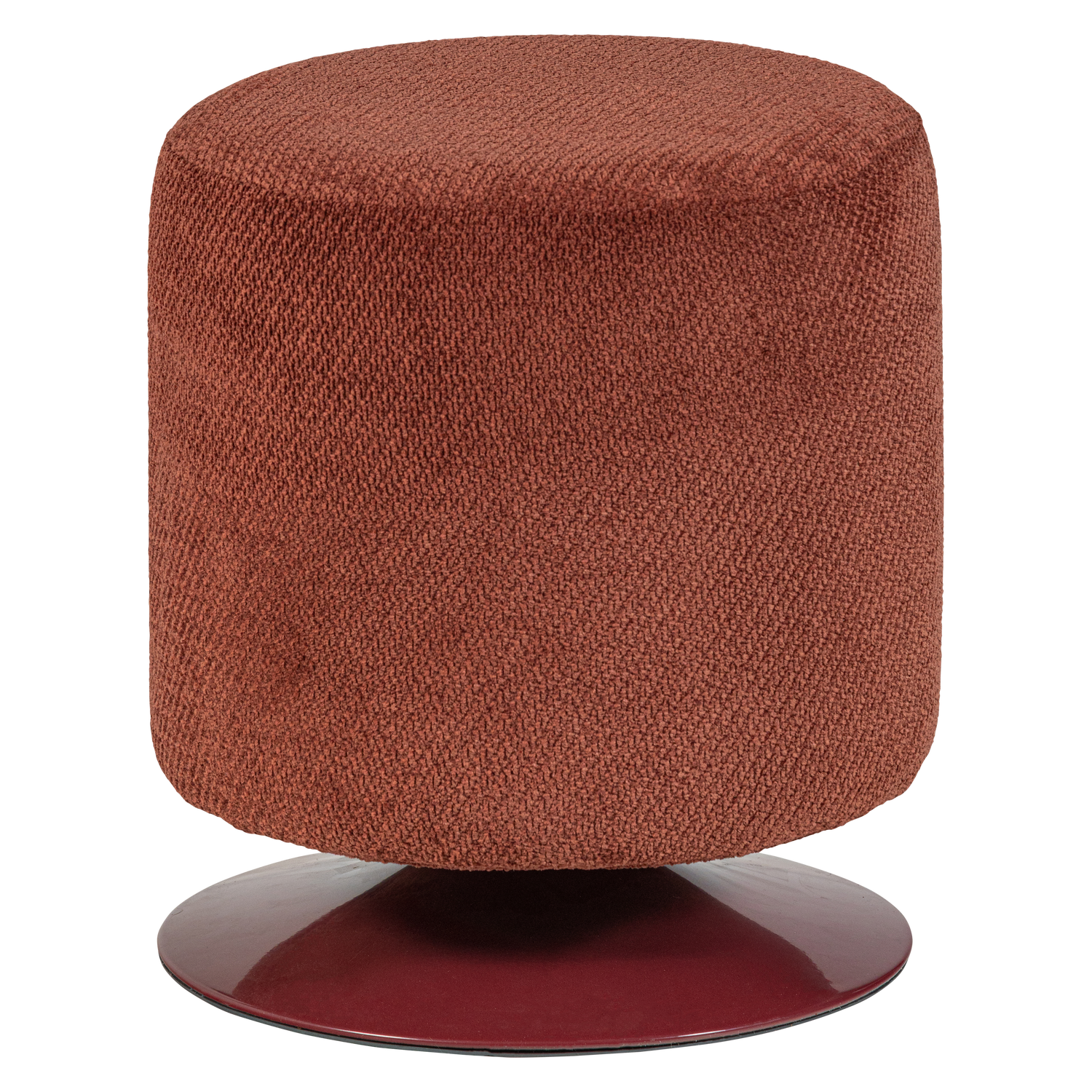 Woood | Poef Islen met draaivoet boucle bordeuxrood