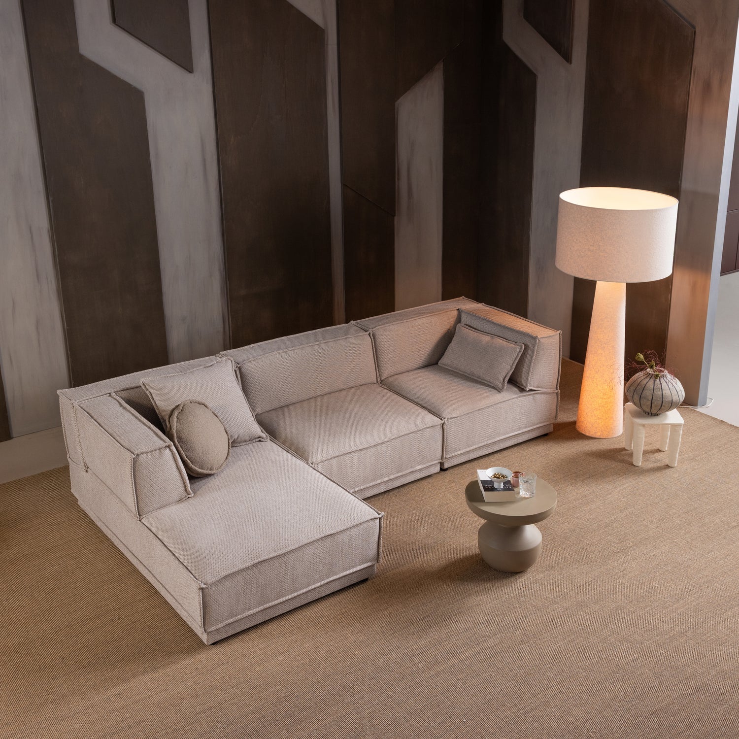 Woood | Vloerlamp Loft XXL boucle naturel 160cm