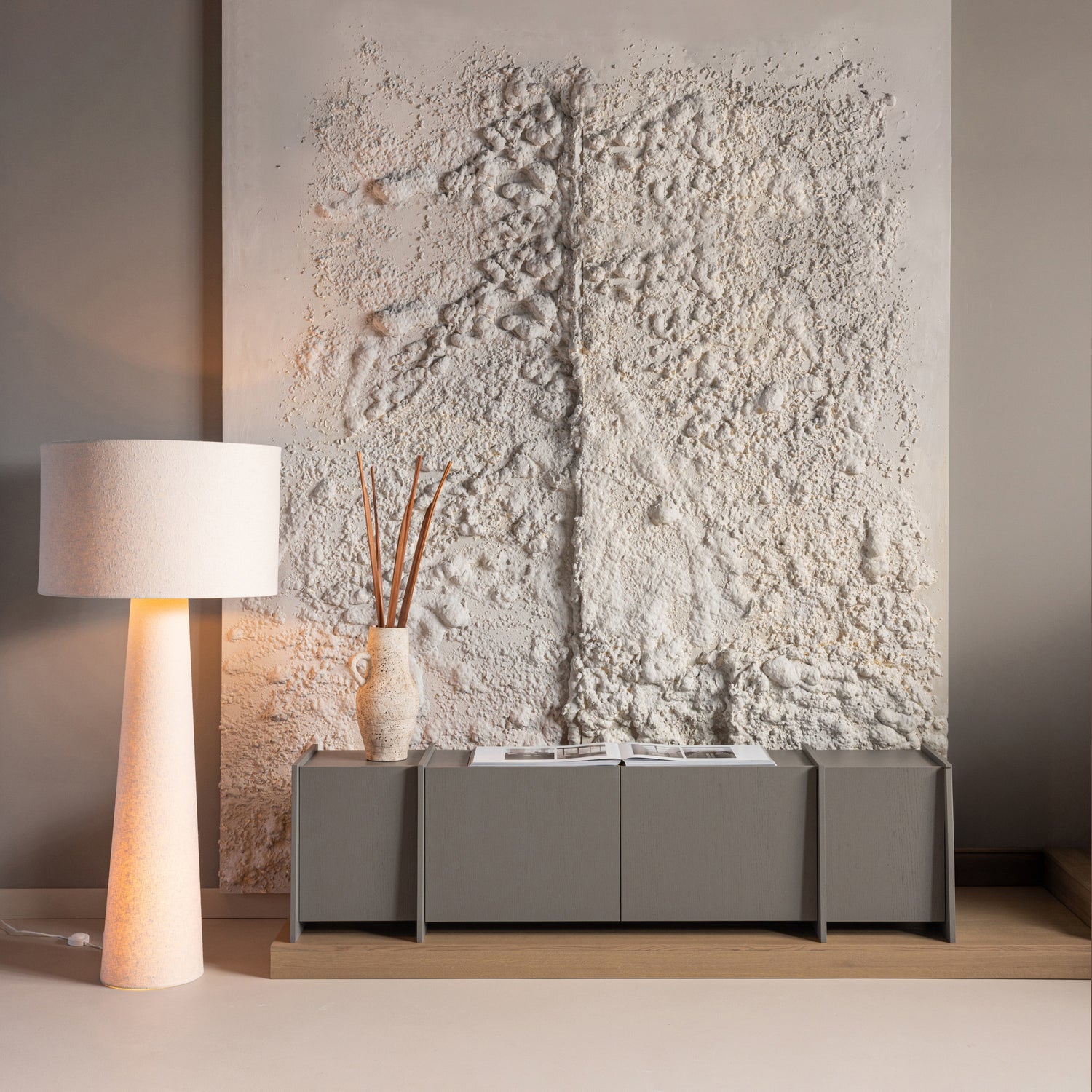 Woood | Vloerlamp Loft XXL boucle naturel 160cm