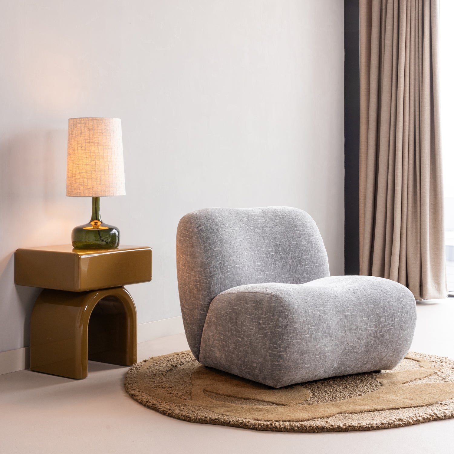 Woood | Tafellamp Luma glas groen naturel
