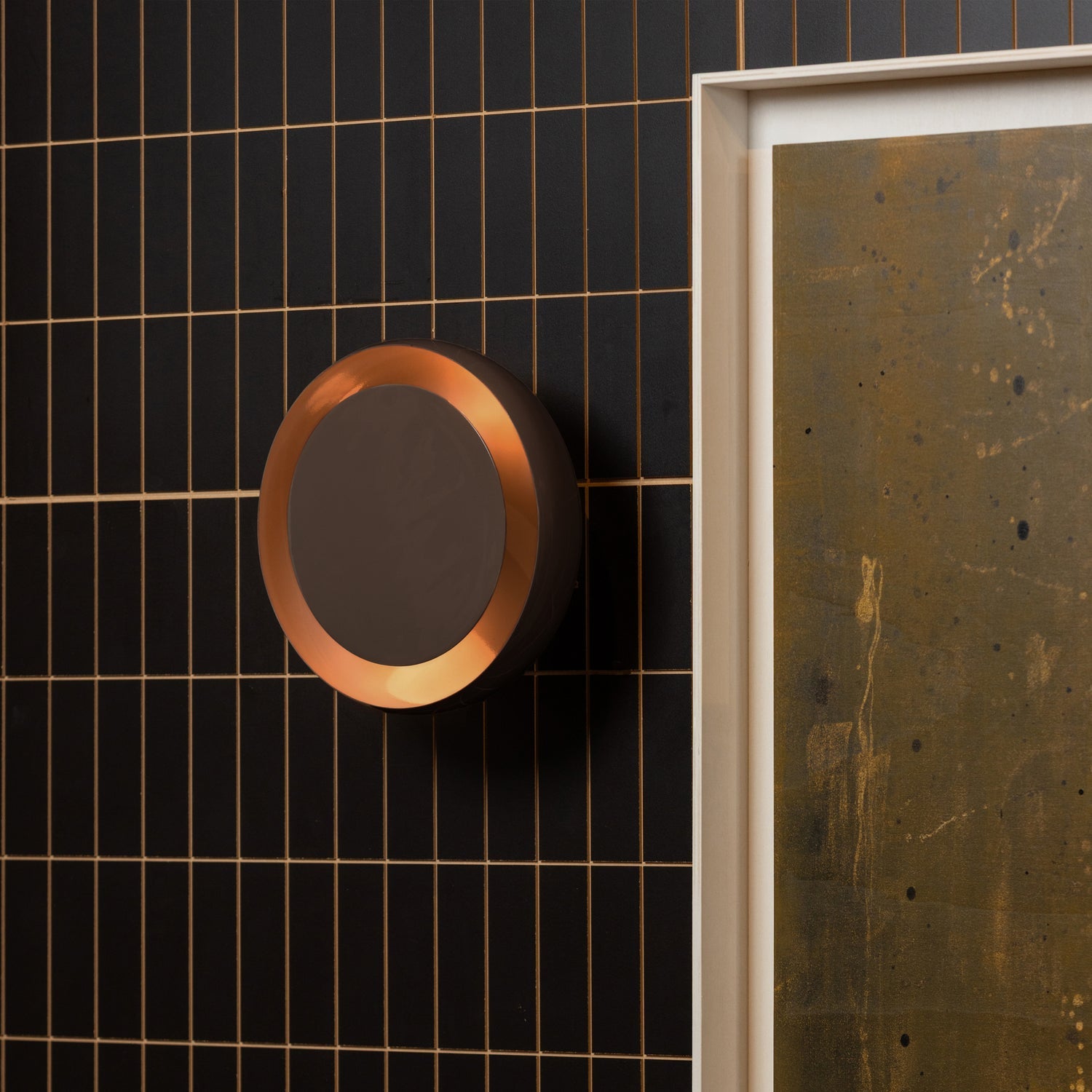 Woood | Wandlamp Gloomy rond metaal bruin