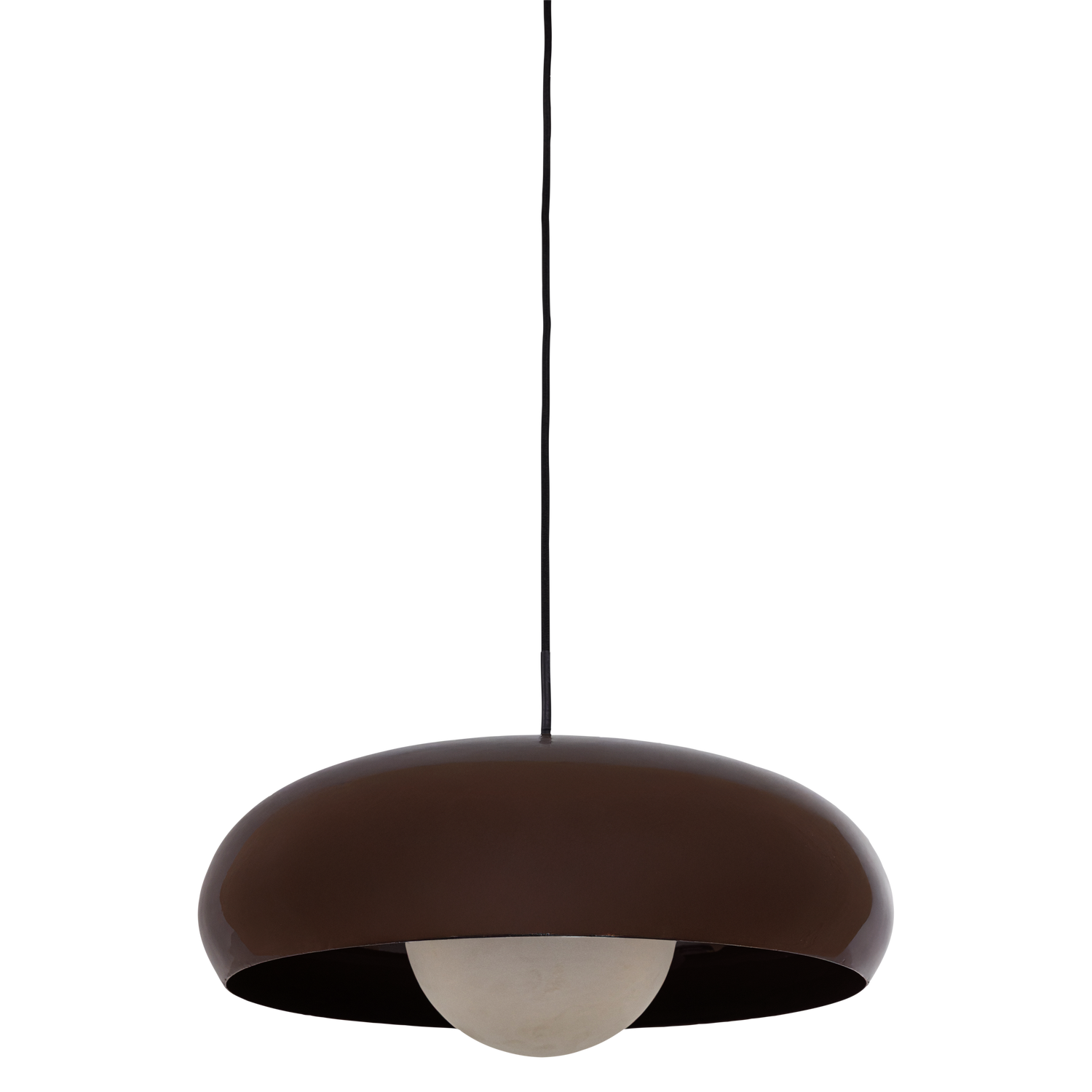 Woood | hanglamp Tivo rond metaal hoogglans bruin