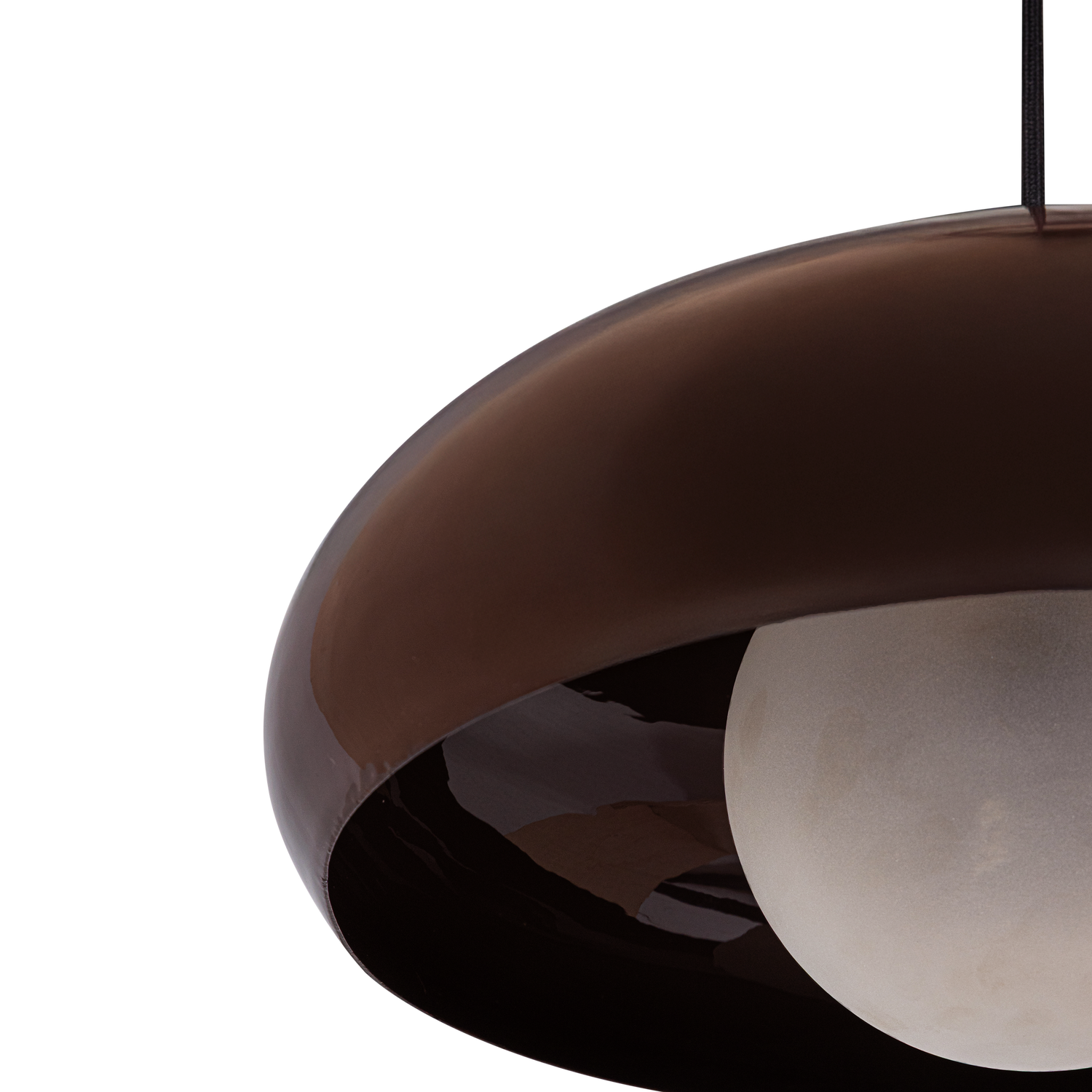 Woood | hanglamp Tivo rond metaal hoogglans bruin