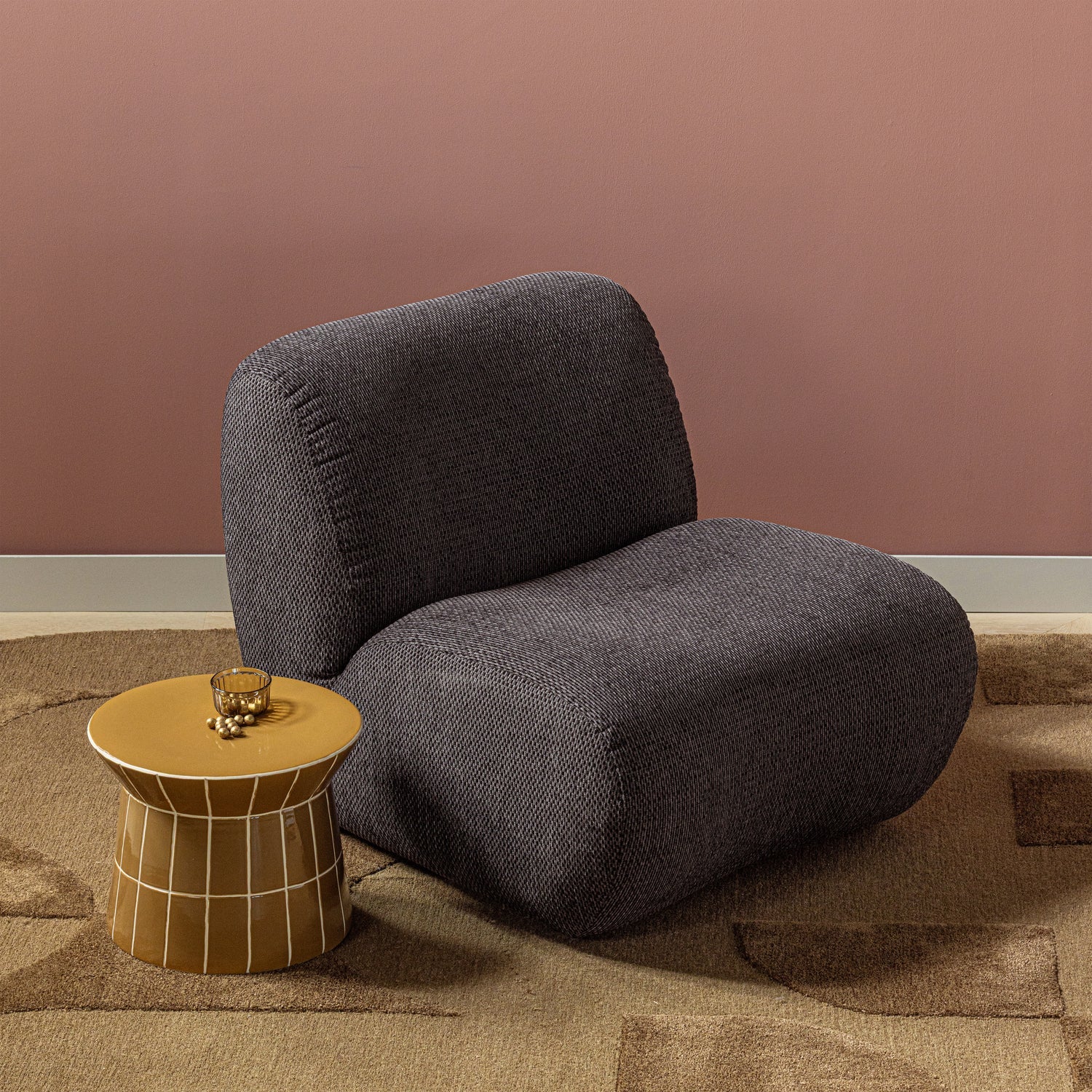 Woood | Fauteuil Nomu grove chenille antraciet