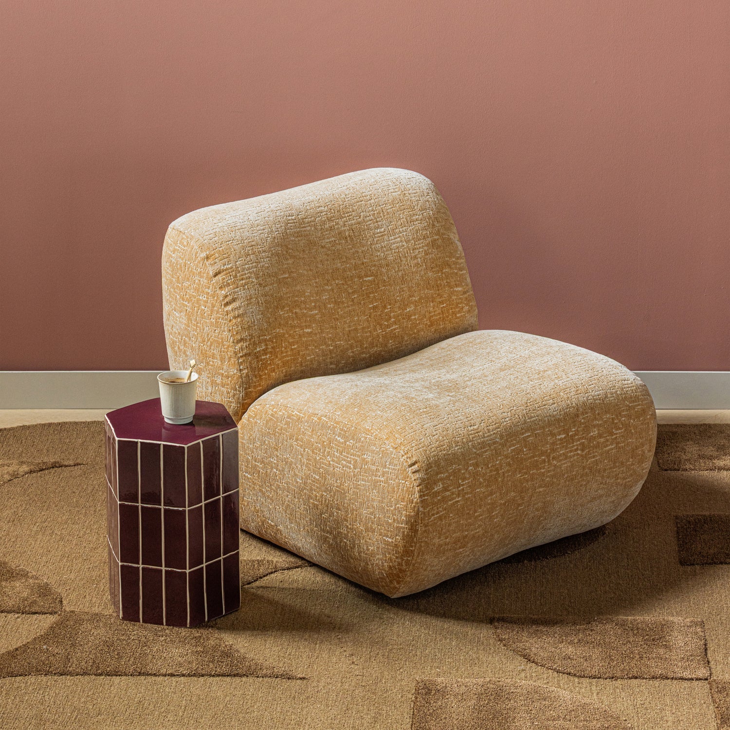 Woood | Fauteuil Nomu craquele velvet lichtgeel