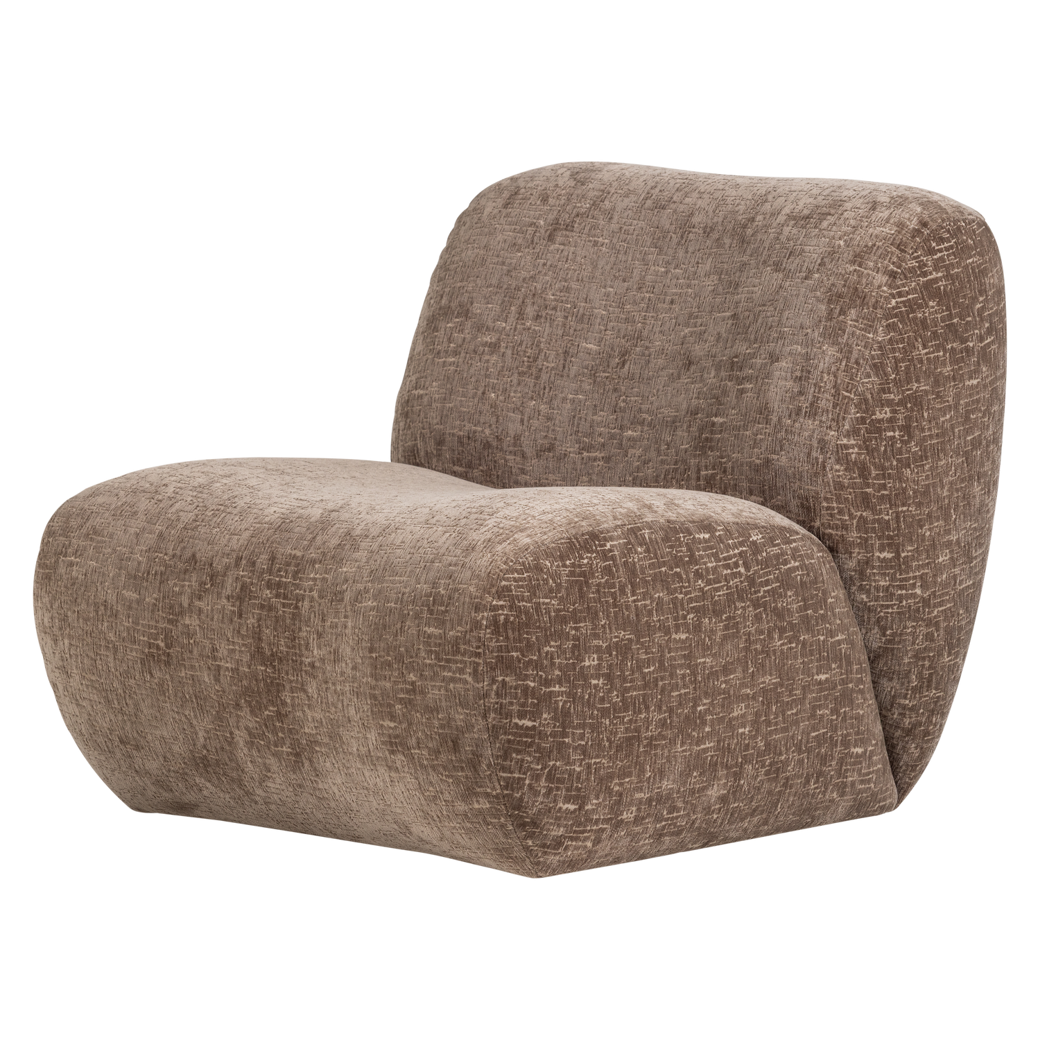 Woood | Fauteuil Nomu craquele velvet lichtbruin