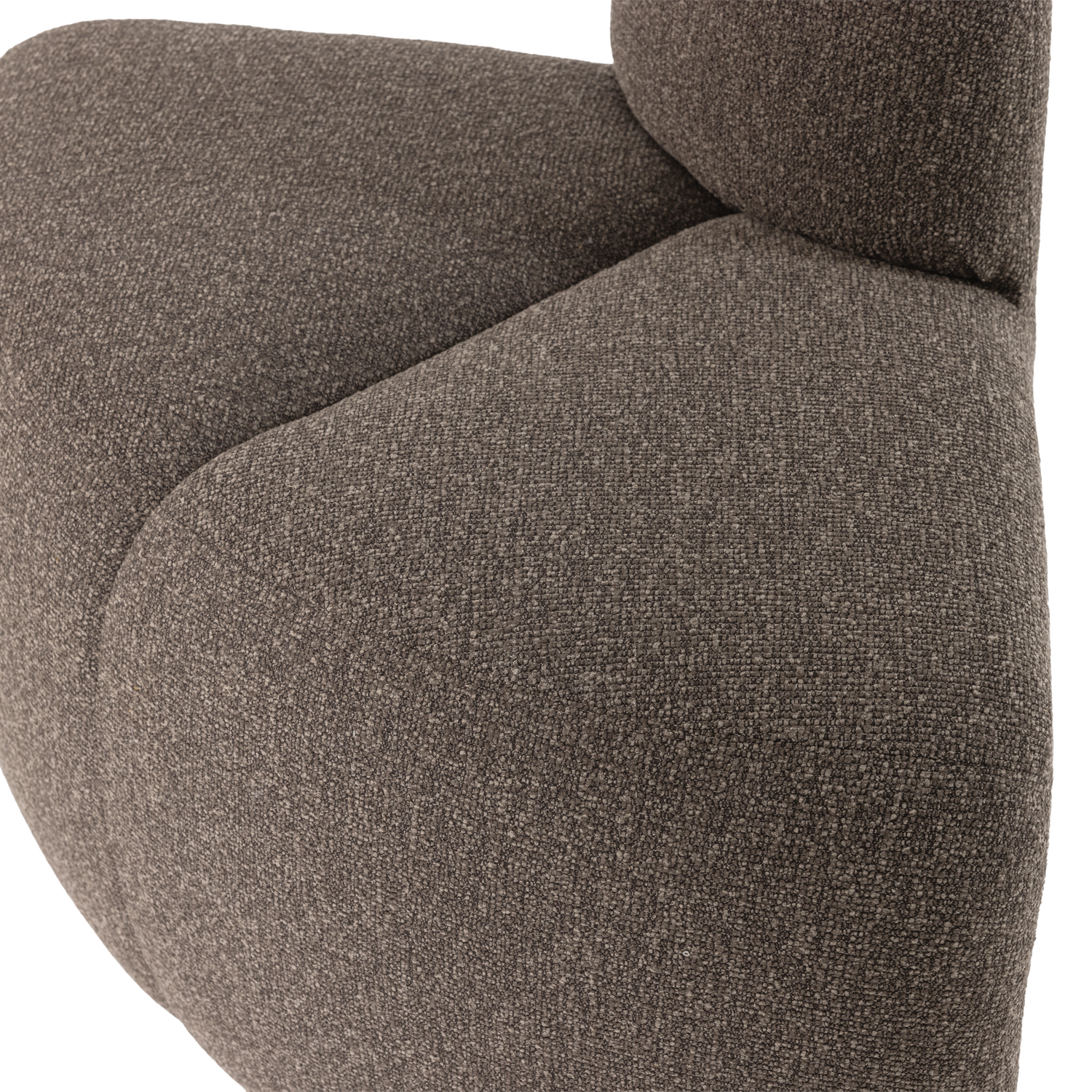 Woood | Eetbank Mojo hoek rond rugleuning boucle bruin melange