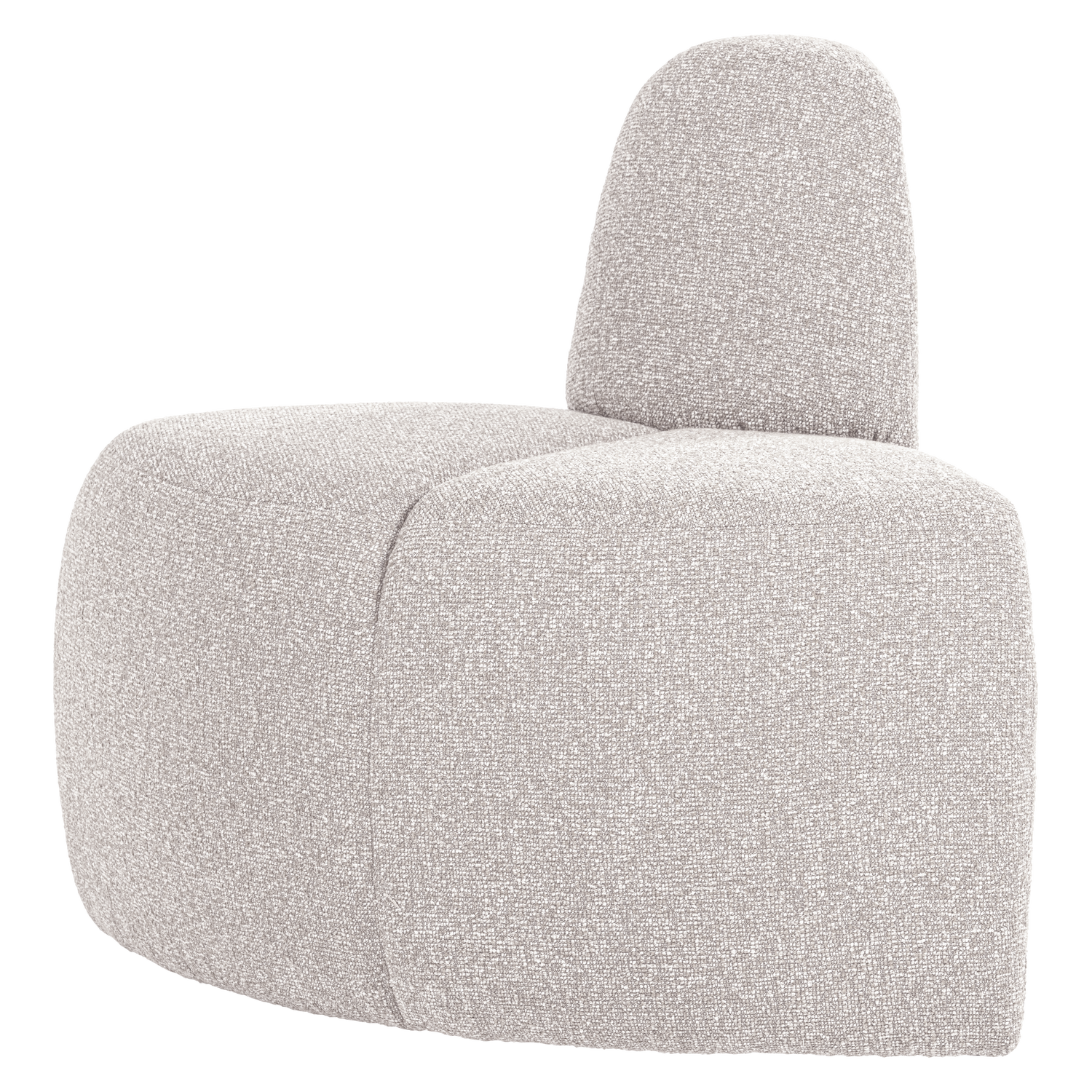 Woood | Eetbank Mojo hoek rond rugleuning boucle ecru melange