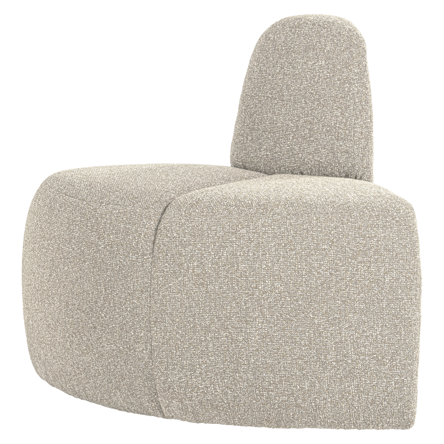 Woood | Eetbank Mojo hoek rond rugleuning boucle beige melange
