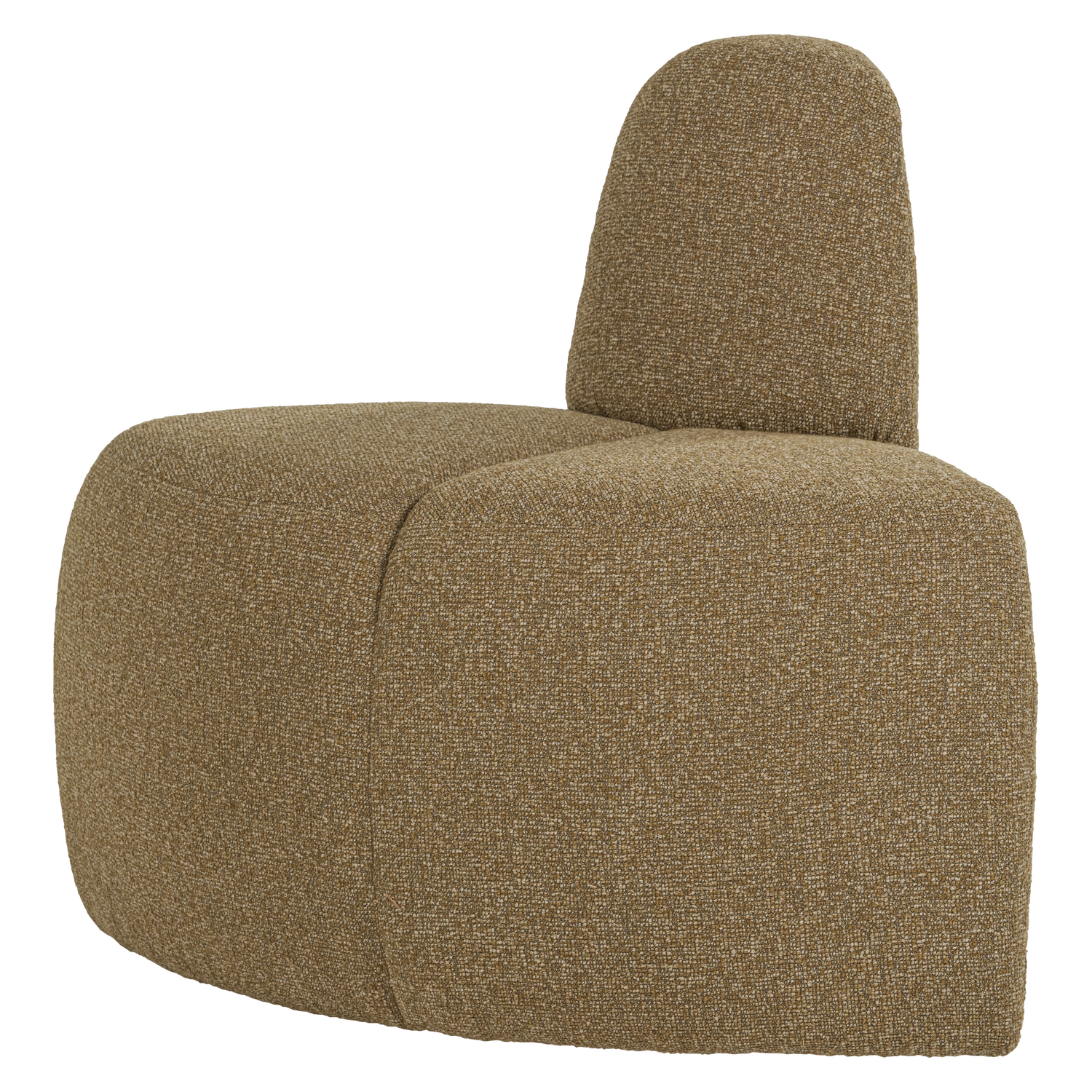 Woood | Eetbank Mojo hoek rond rugleuning boucle geel/bruin