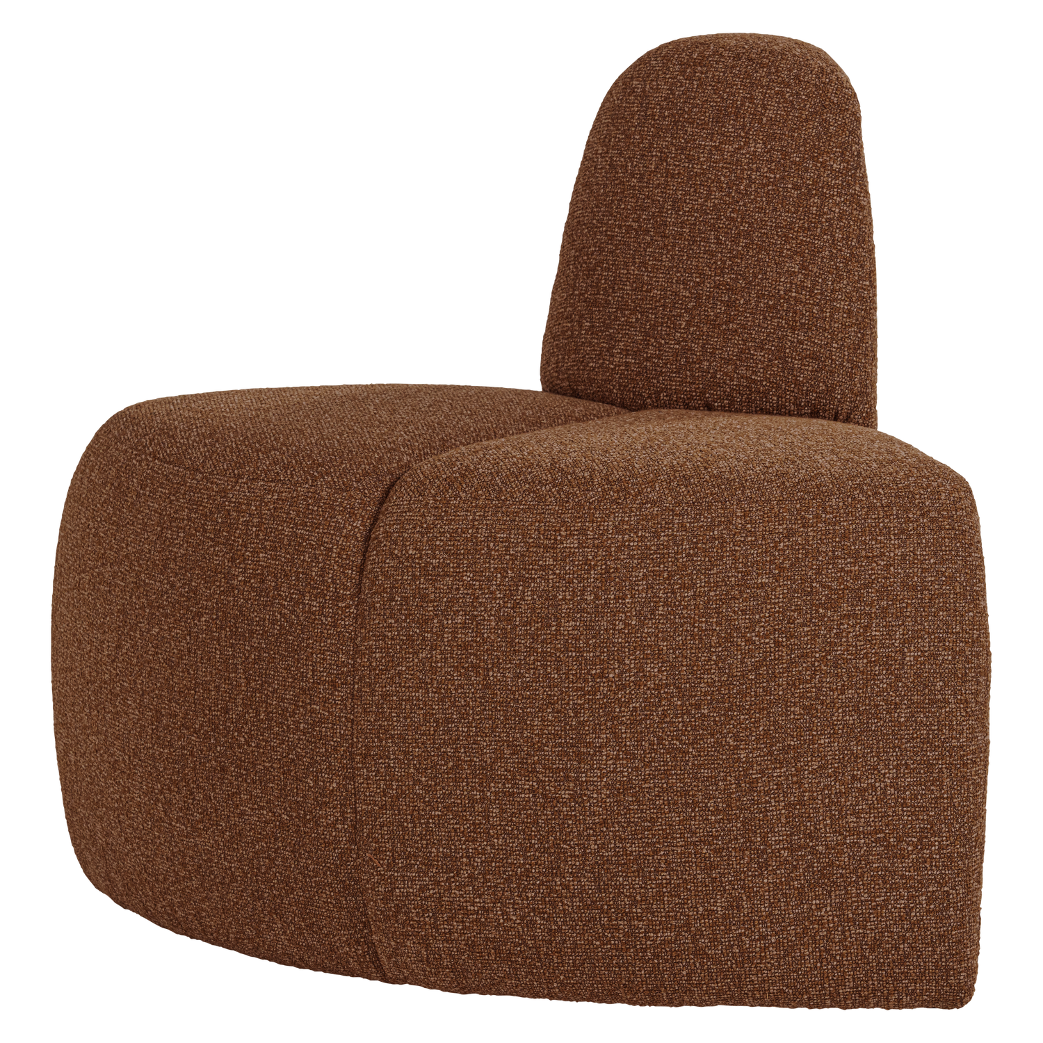 Woood | Eetbank Mojo hoek rond rugleuning boucle roestbruin