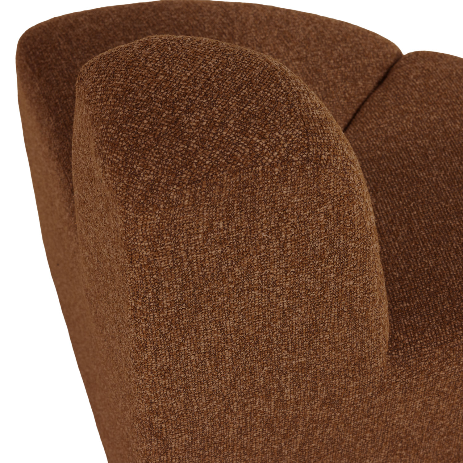 Woood | Eetbank Mojo hoek rond rugleuning boucle roestbruin