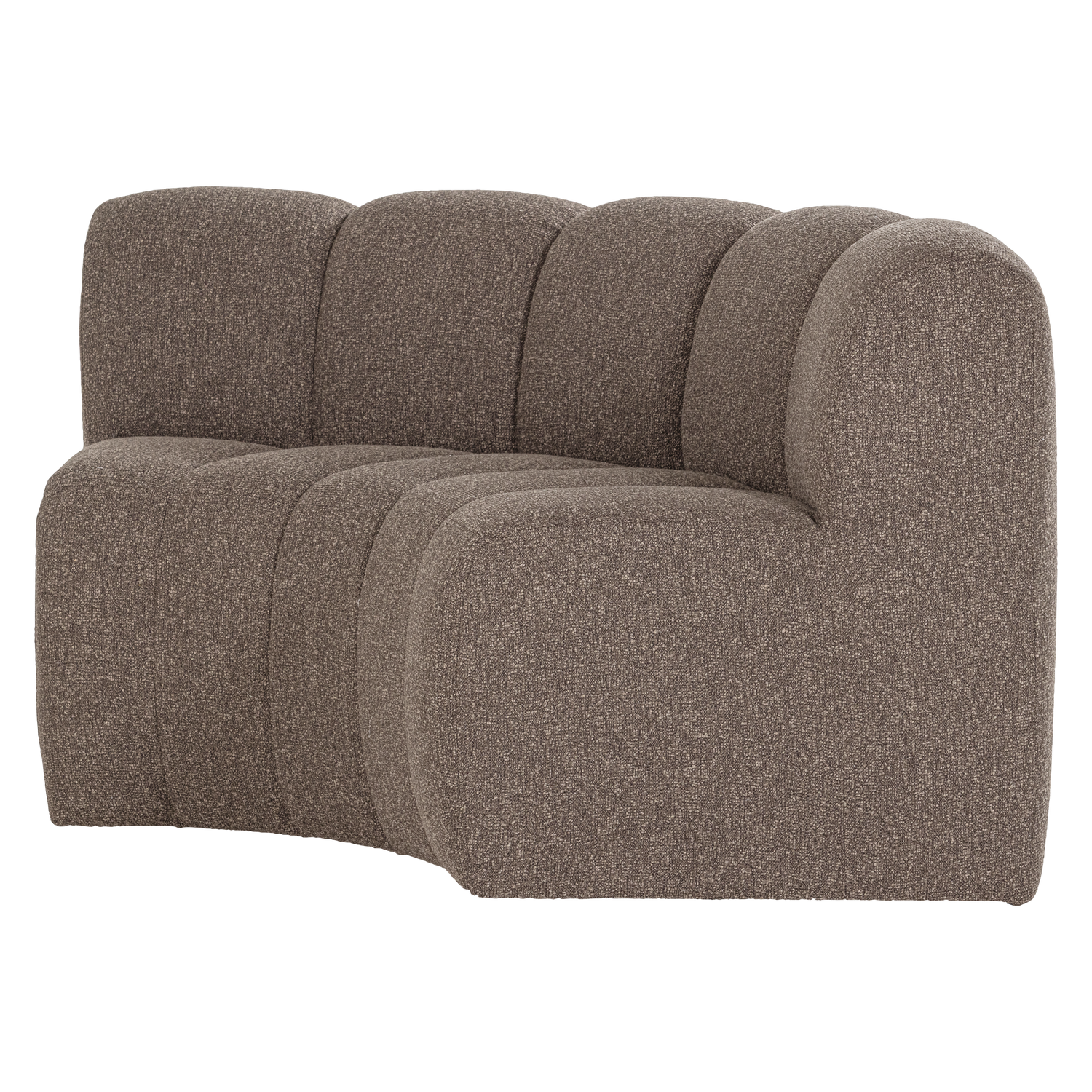 Woood | Eetbank Mojo halfronde hoek rugleuning boucle bruin