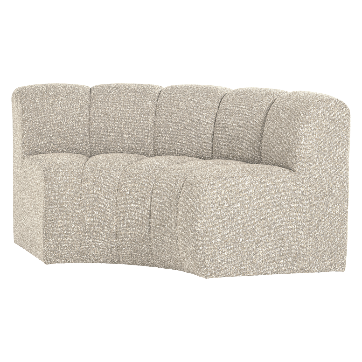 Woood | Eetbank Mojo halfronde hoek rugleuning boucle beige