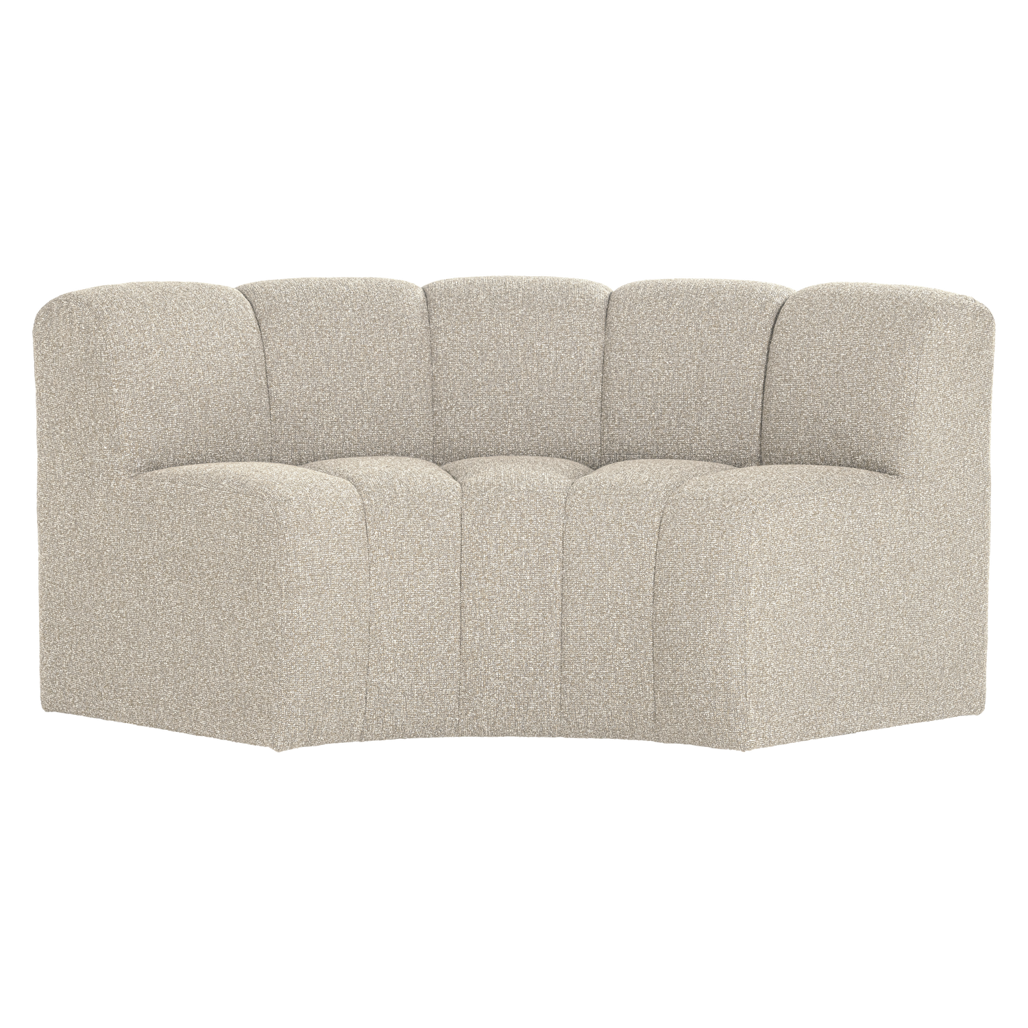 Woood | Eetbank Mojo halfronde hoek rugleuning boucle beige