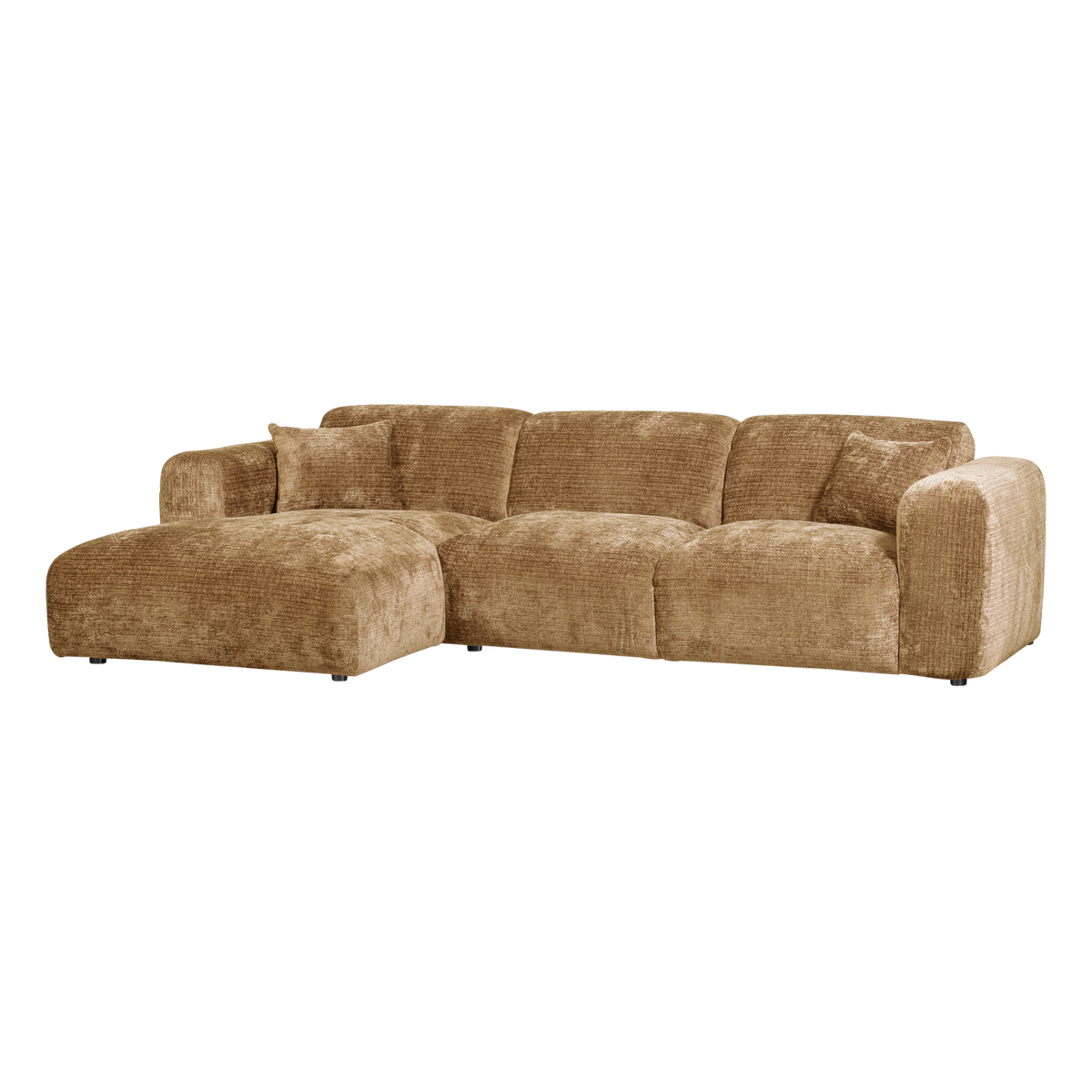 Woood | Chaise longue Cloud links chenille honinggeel