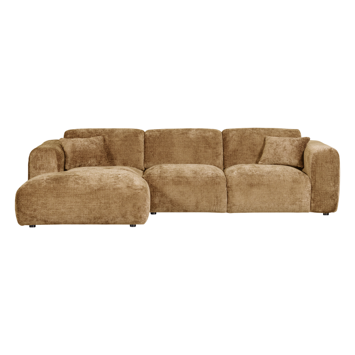 Woood | Chaise longue Cloud links chenille honinggeel