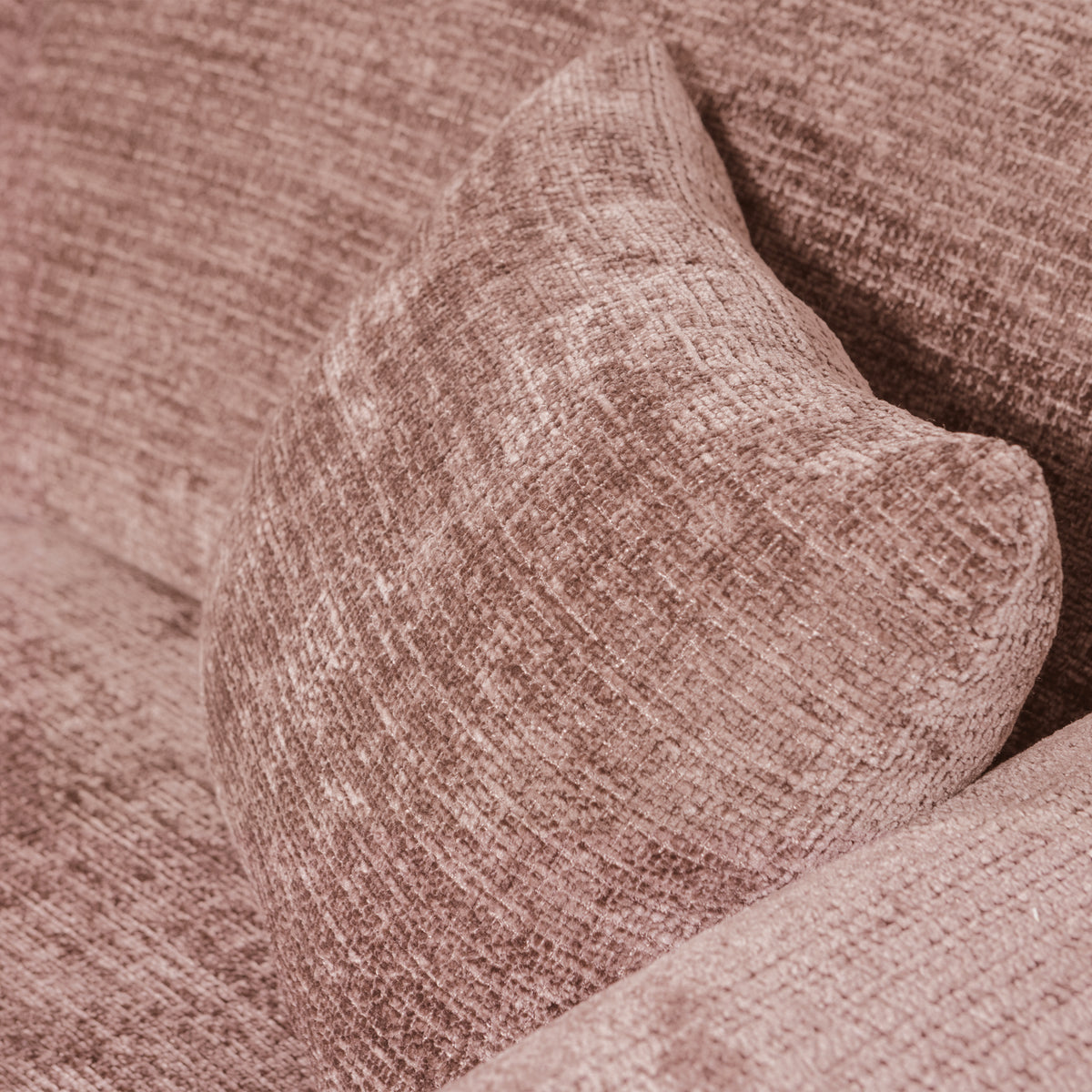 Woood | Chaise longue Cloud links chenille taupe/roze