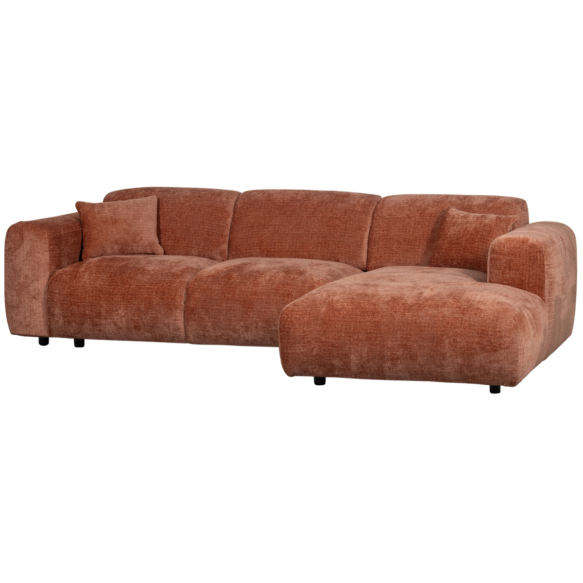 Woood | Chaise longue Cloud rechts chenille terra