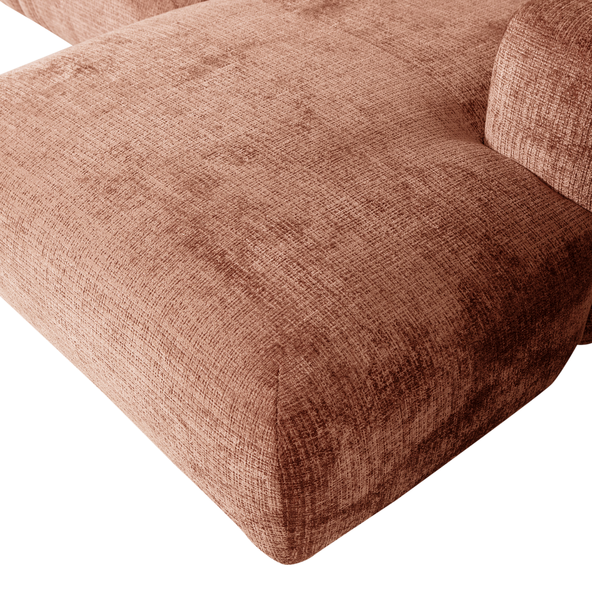 Woood | Chaise longue Cloud rechts chenille terra