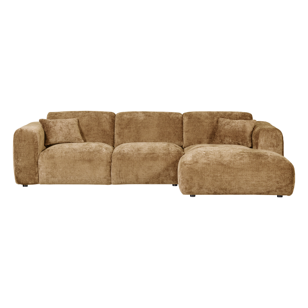 Woood | Chaise longue Cloud rechts chenille honinggeel