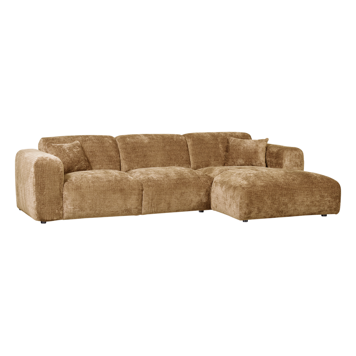 Woood | Chaise longue Cloud rechts chenille honinggeel