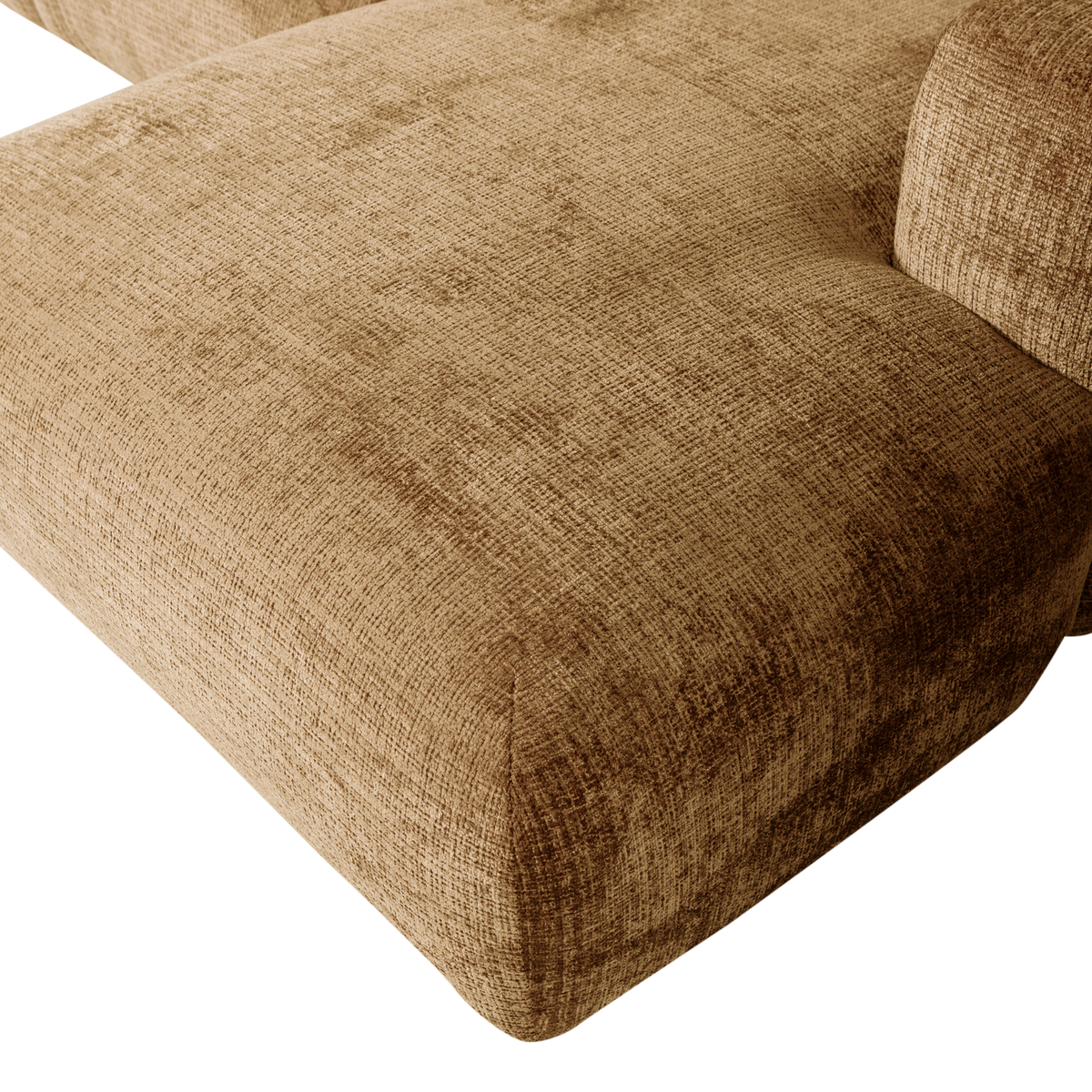 Woood | Chaise longue Cloud rechts chenille honinggeel