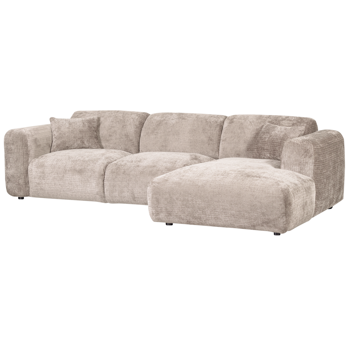 Woood | Chaise longue Cloud rechts chenille naturel