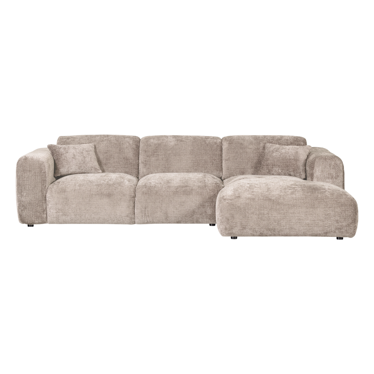 Woood | Chaise longue Cloud rechts chenille naturel