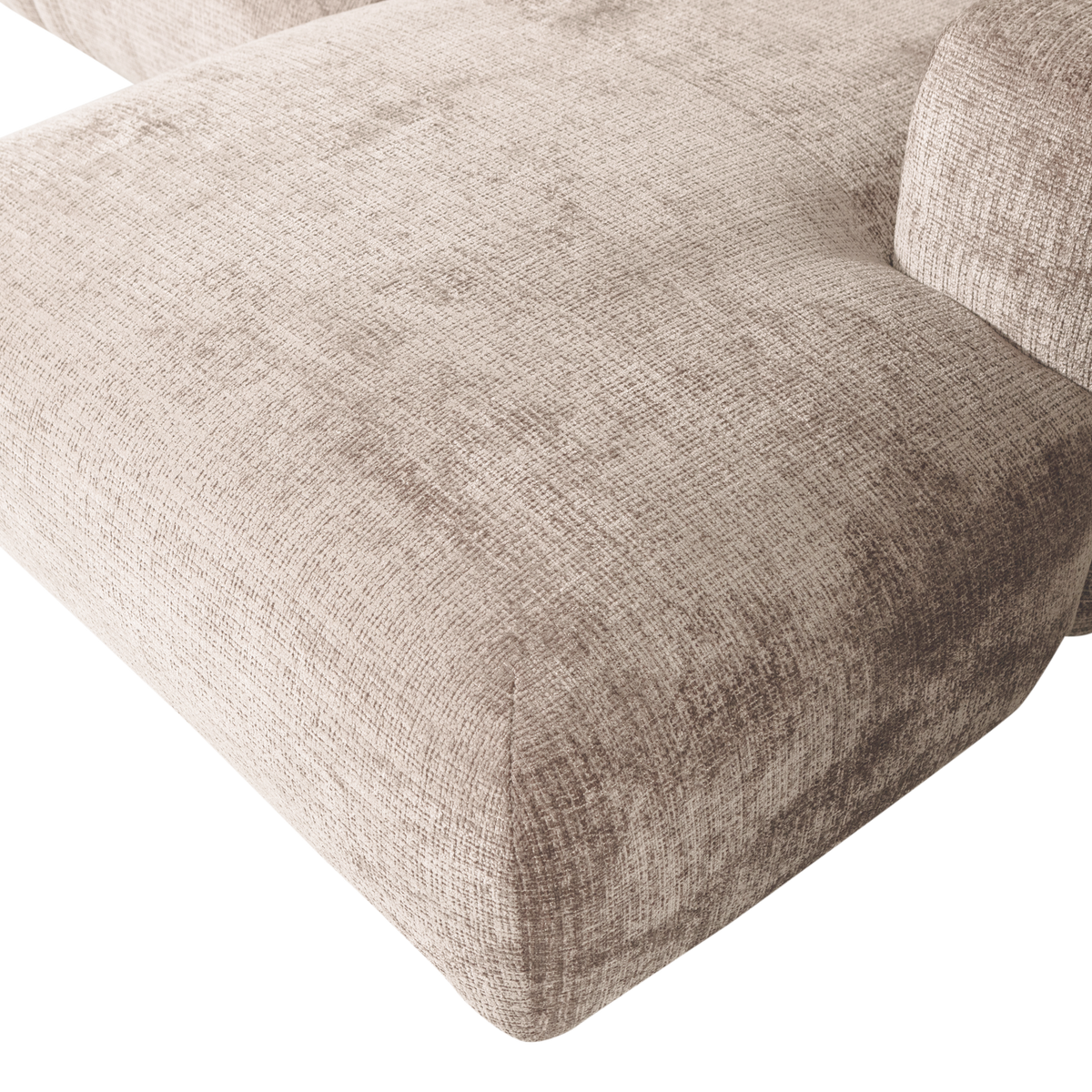 Woood | Chaise longue Cloud rechts chenille naturel
