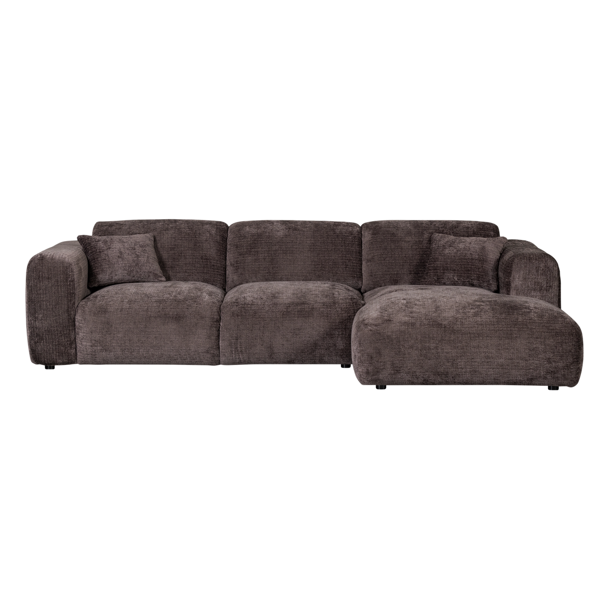 Woood | Chaise longue Cloud rechts chenille warmbruin