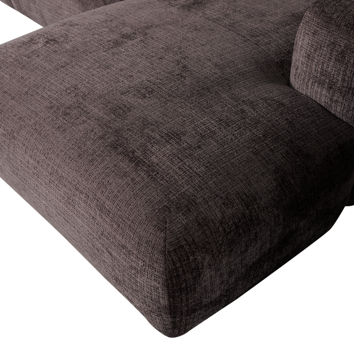 Woood | Chaise longue Cloud rechts chenille warmbruin