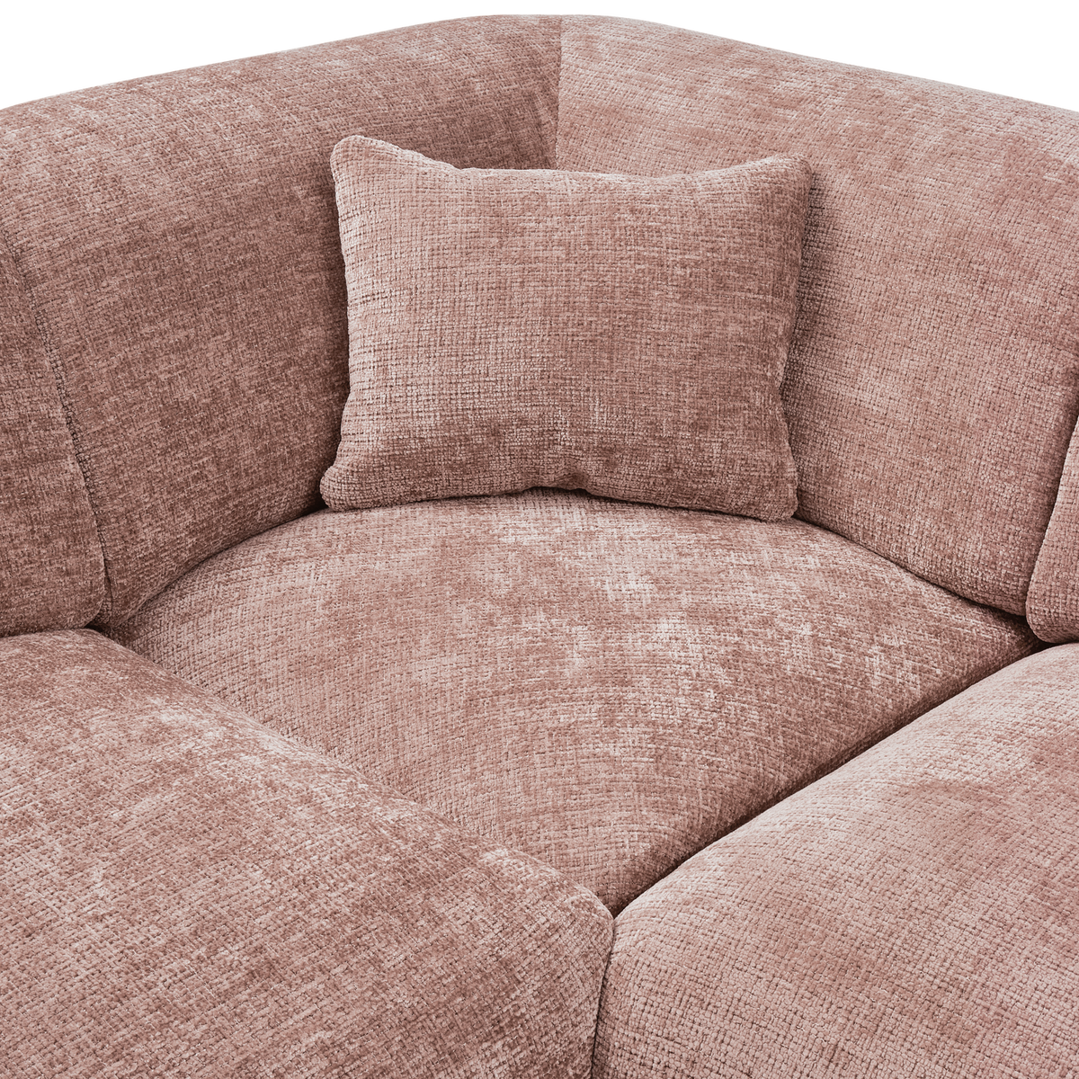 Woood | Hoekbank Cloud links chenille taupe/roze