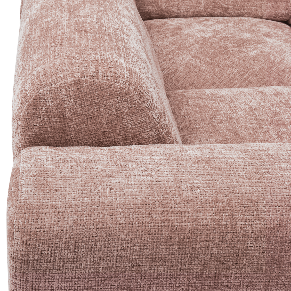 Woood | Hoekbank Cloud links chenille taupe/roze