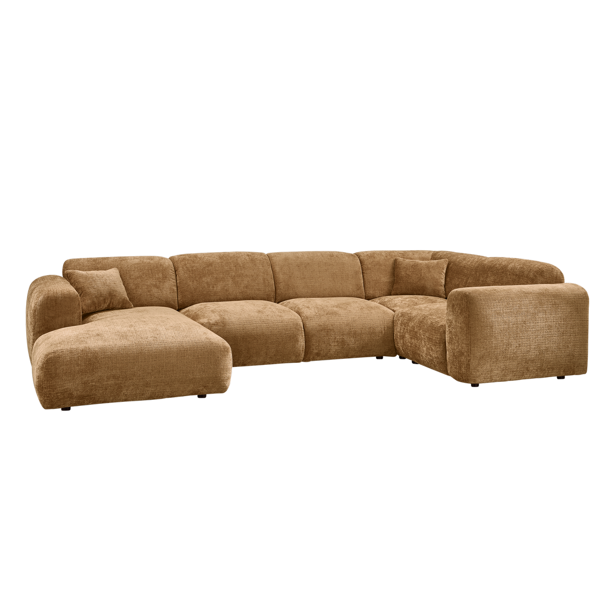 Woood | Hoekbank Cloud rechts chenille honinggeel