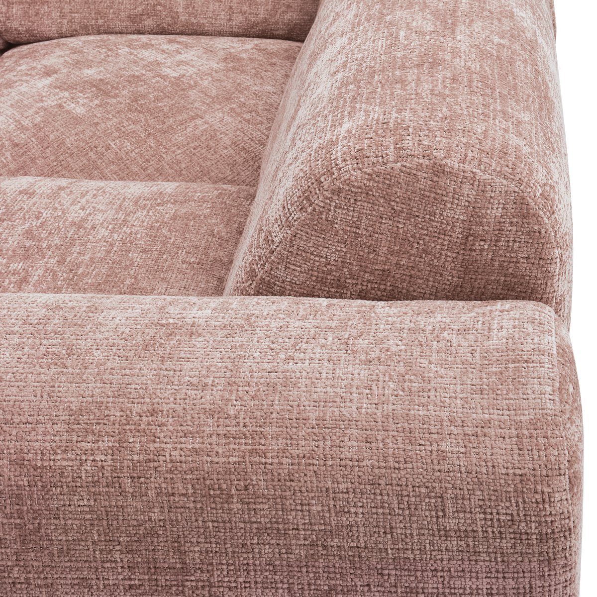 Woood | Hoekbank Cloud rechts chenille taupe/roze