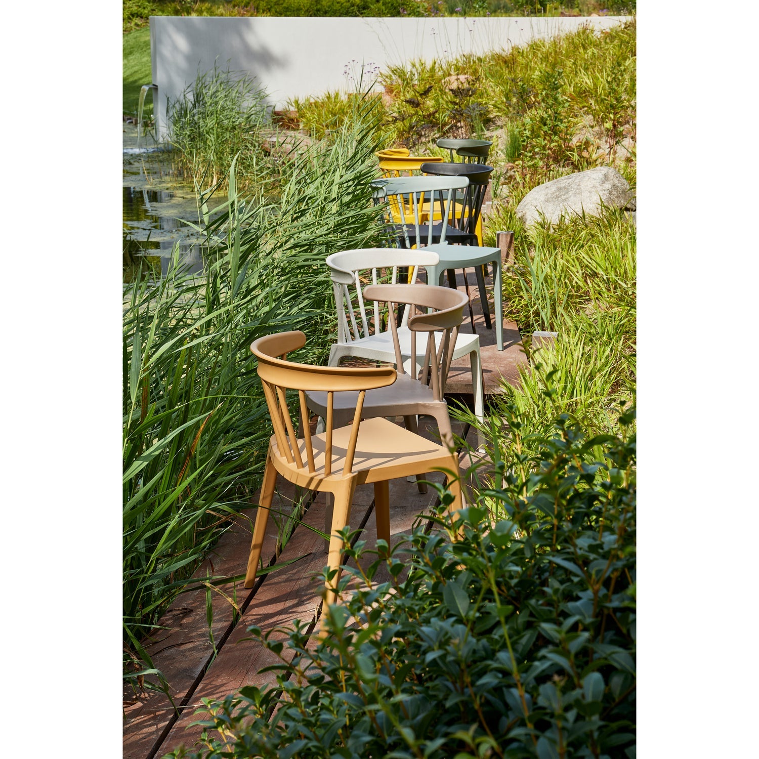 Woood | Tuinstoel Bliss met spijlen jadegroen (set van 2)