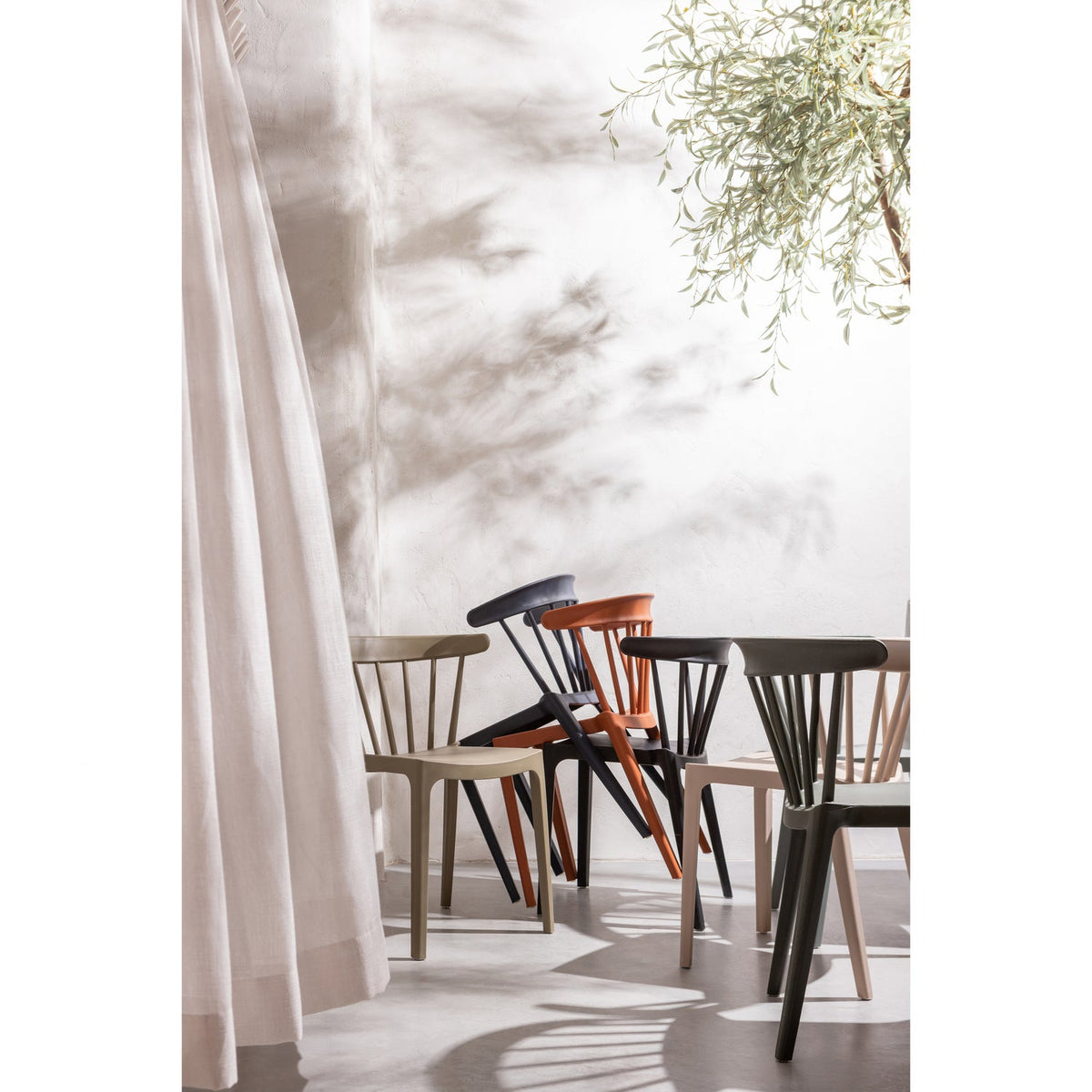 Woood | Tuinstoel Bliss met spijlen zwart (set van 2)